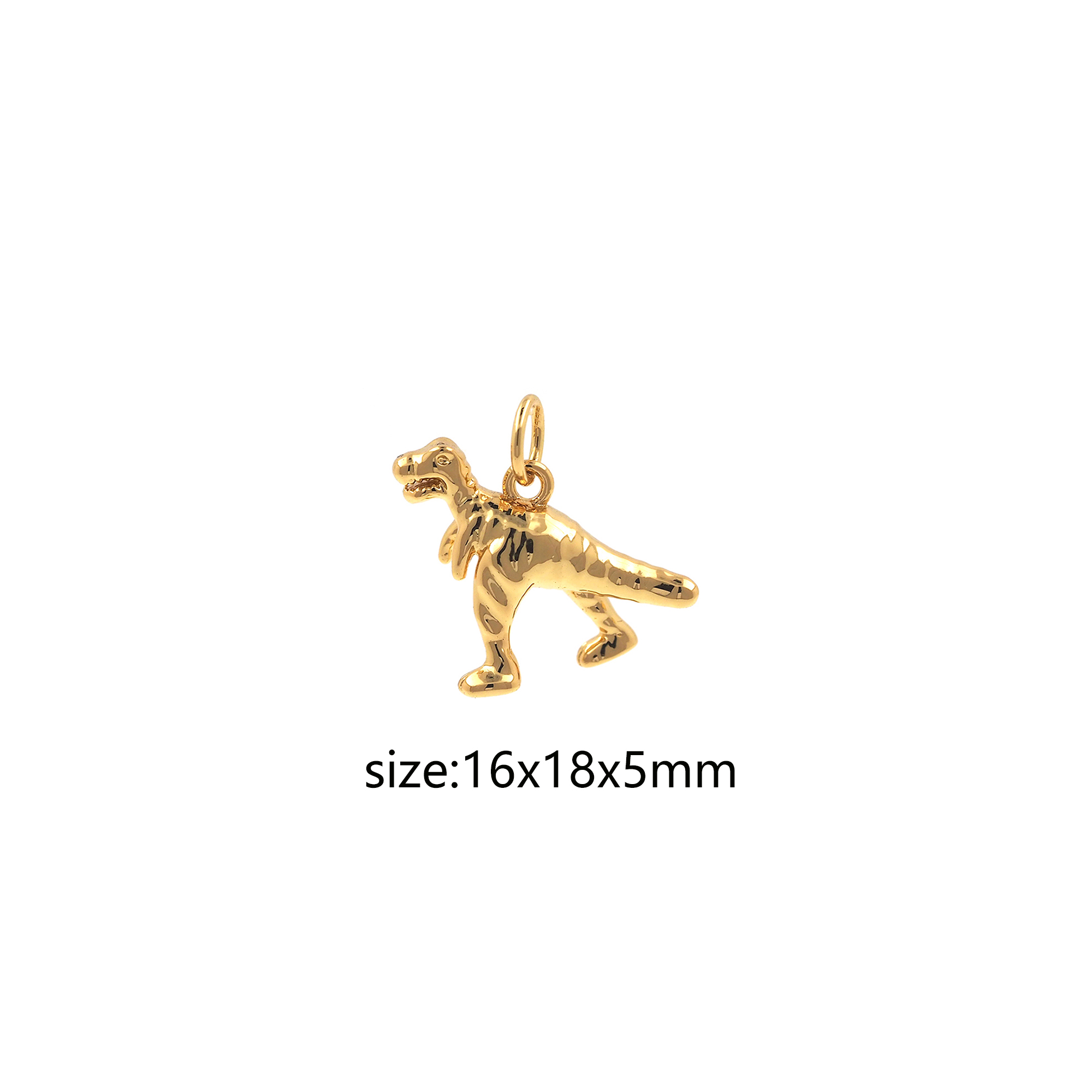 18K Gold Filled Dinosaur Pendant,Animal Charm Earrings Necklace for DIY Jewelry Making Supply