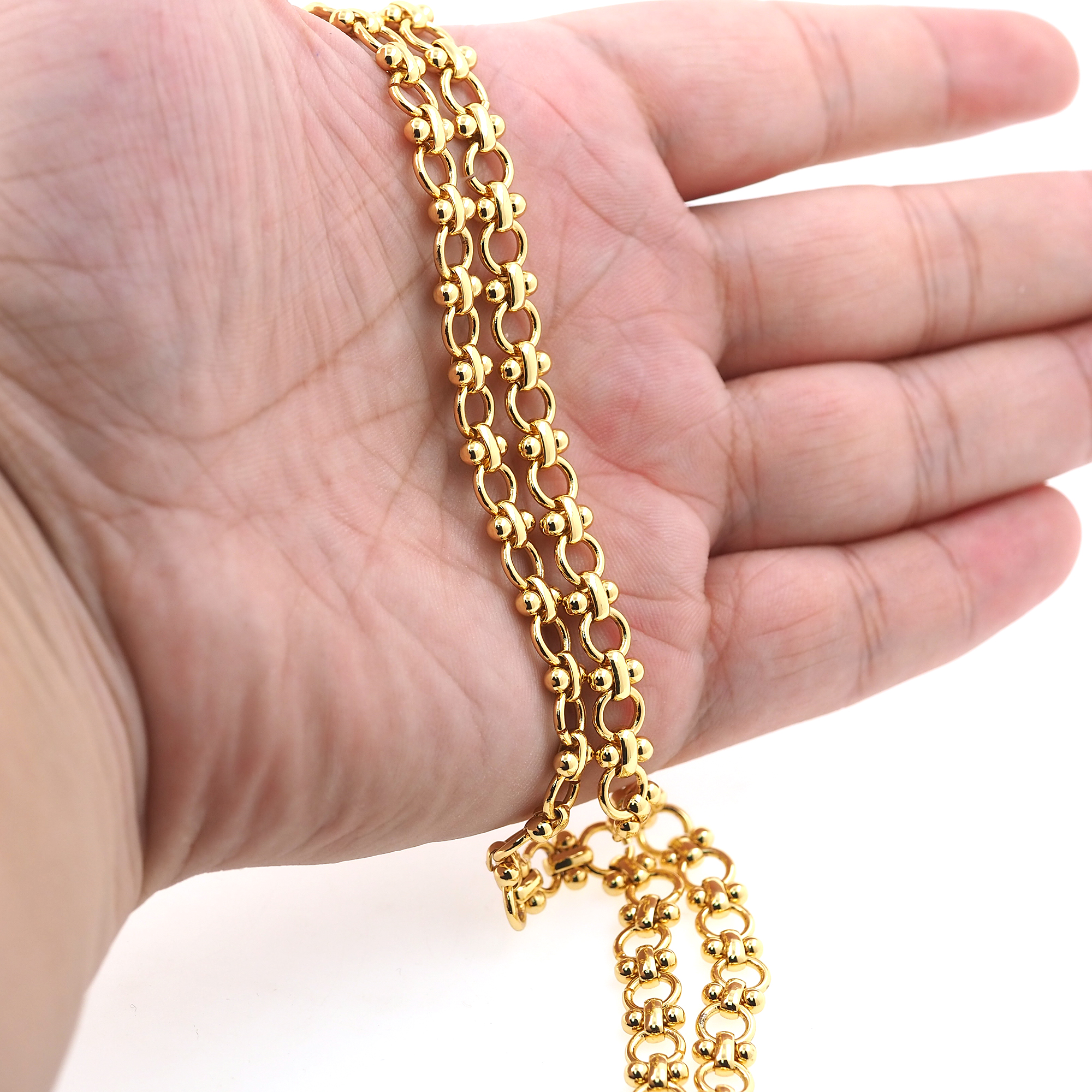 18K Gold Filled Knot Chain Necklace,Dainty Thin Link Chain,Gold Round Chain Necklace for Women DIY Jewelry Making Supply