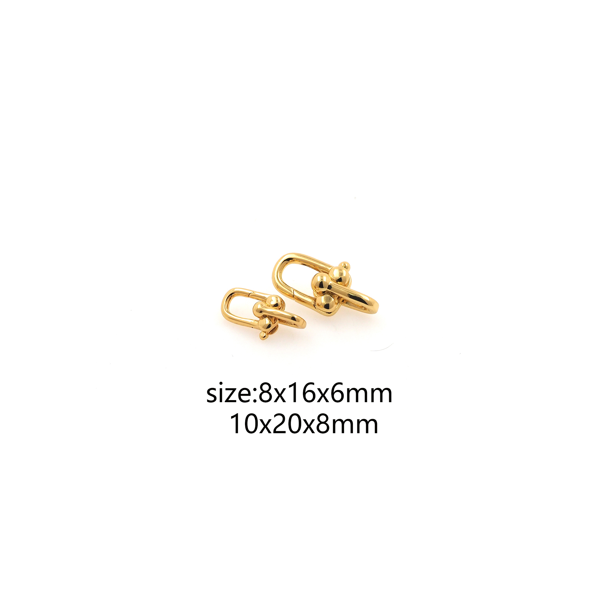 18K Gold Filled U Shape Clasp,Clasp Lock,Spring Buckle for DIY Jewelry Necklace Bracelet