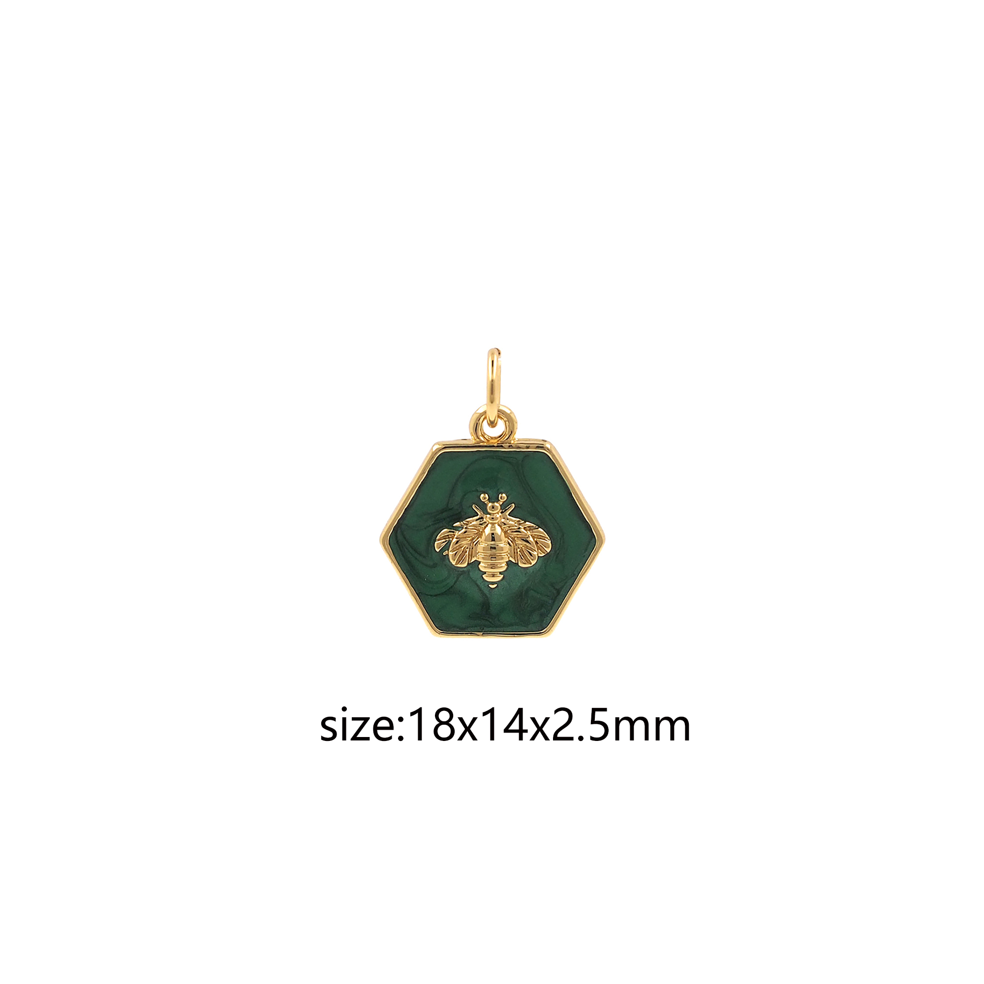 18K Gold Filled Bee Pendant,Inscet Charm,Enamel Bee Earrings Necklace for DIY Jewelry Making Supply