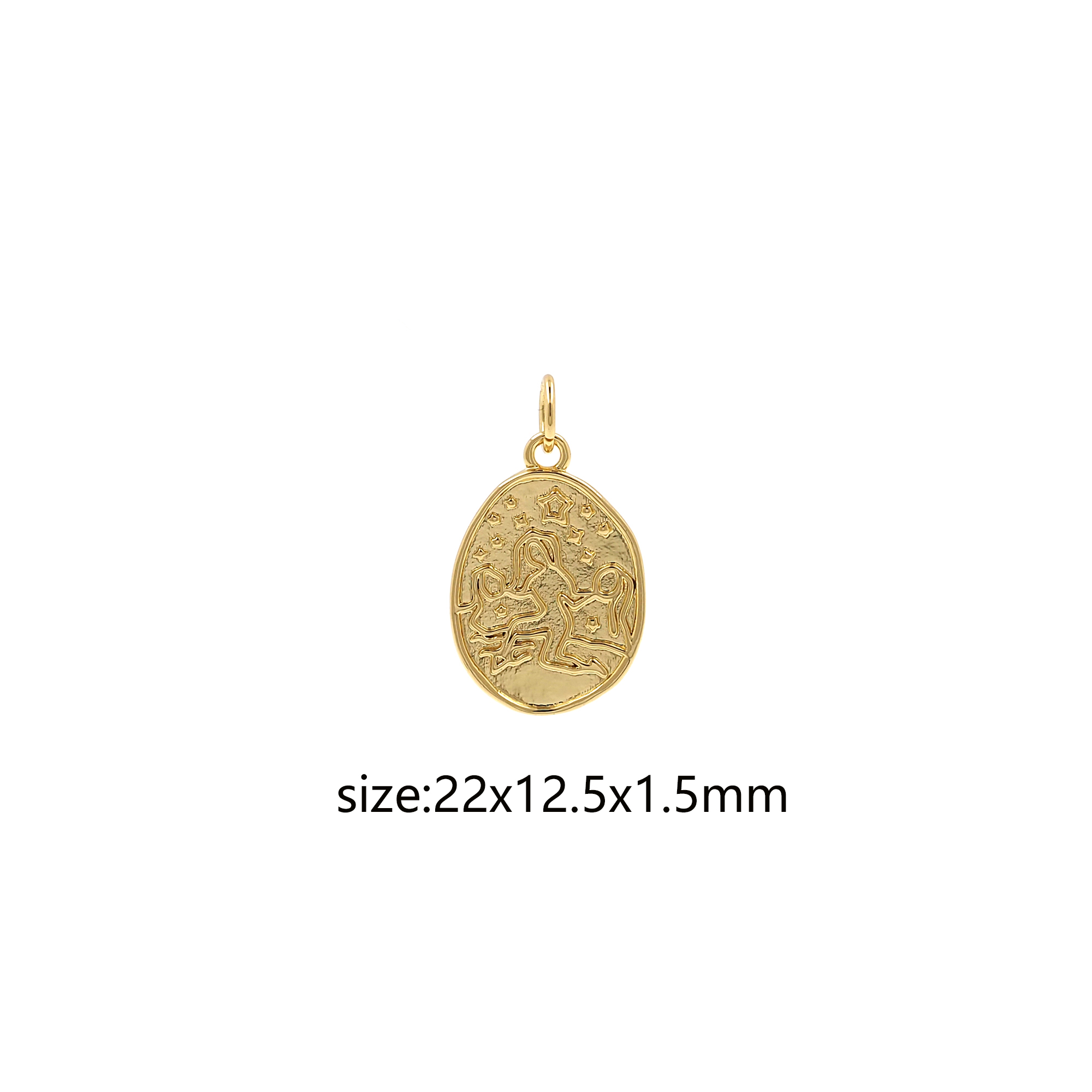 18K Gold Filled Geometric Pendant,Dainty Geometric Charm Earrings Necklace for DIY Jewelry Making Supply