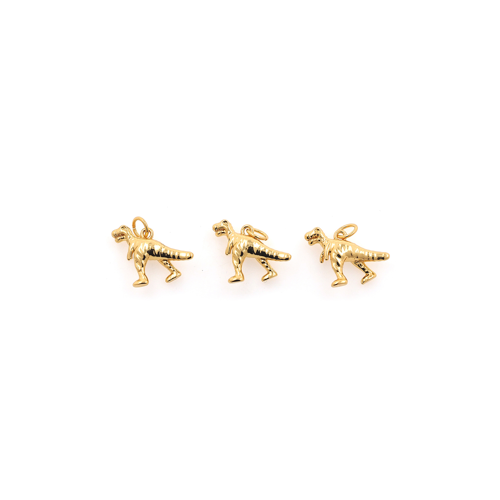 18K Gold Filled Dinosaur Pendant,Animal Charm Earrings Necklace for DIY Jewelry Making Supply
