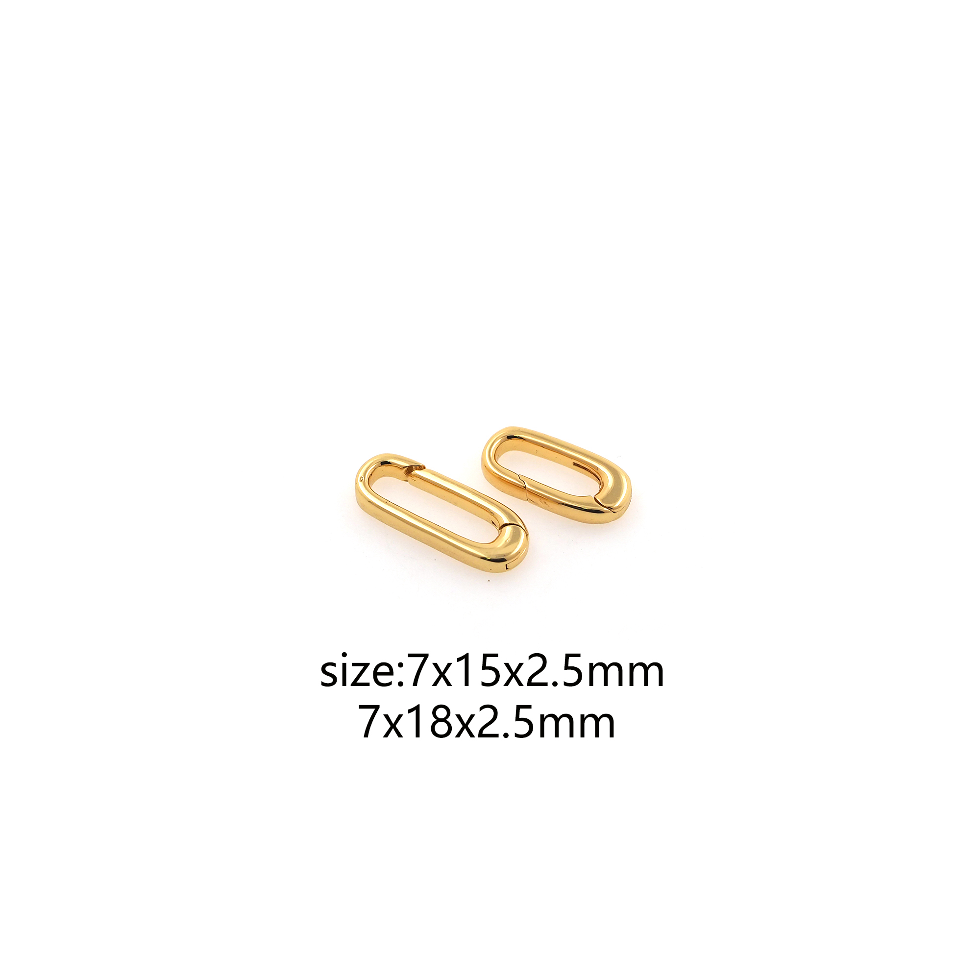 18K Gold Filled Oval Spring Clasp,Push Gate Buckle Bracelet Necklace for DIY Jewelry Finding Necklace Bracelet
