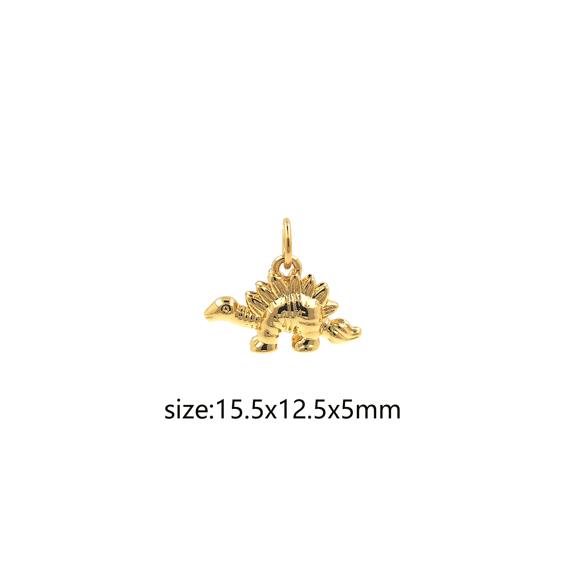 18K Gold Filled Dinosaur Pendant,Animal Charm Earrings Necklace for DIY Jewelry Making Supply
