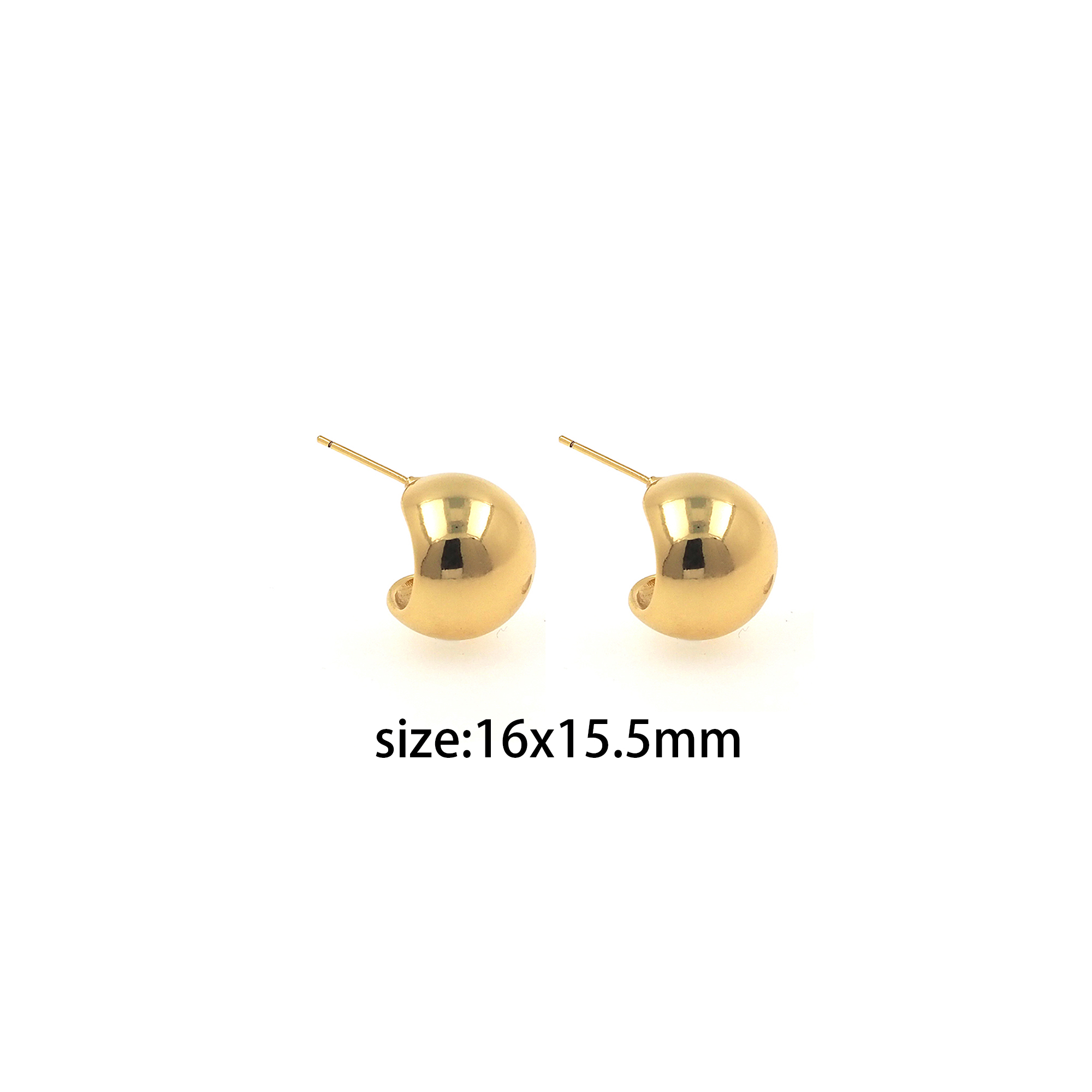 18K Gold Filled Half Ball Stud Earrings,Round Stud,Dainty Earrings,Minimalist Earring,Gift for Wife