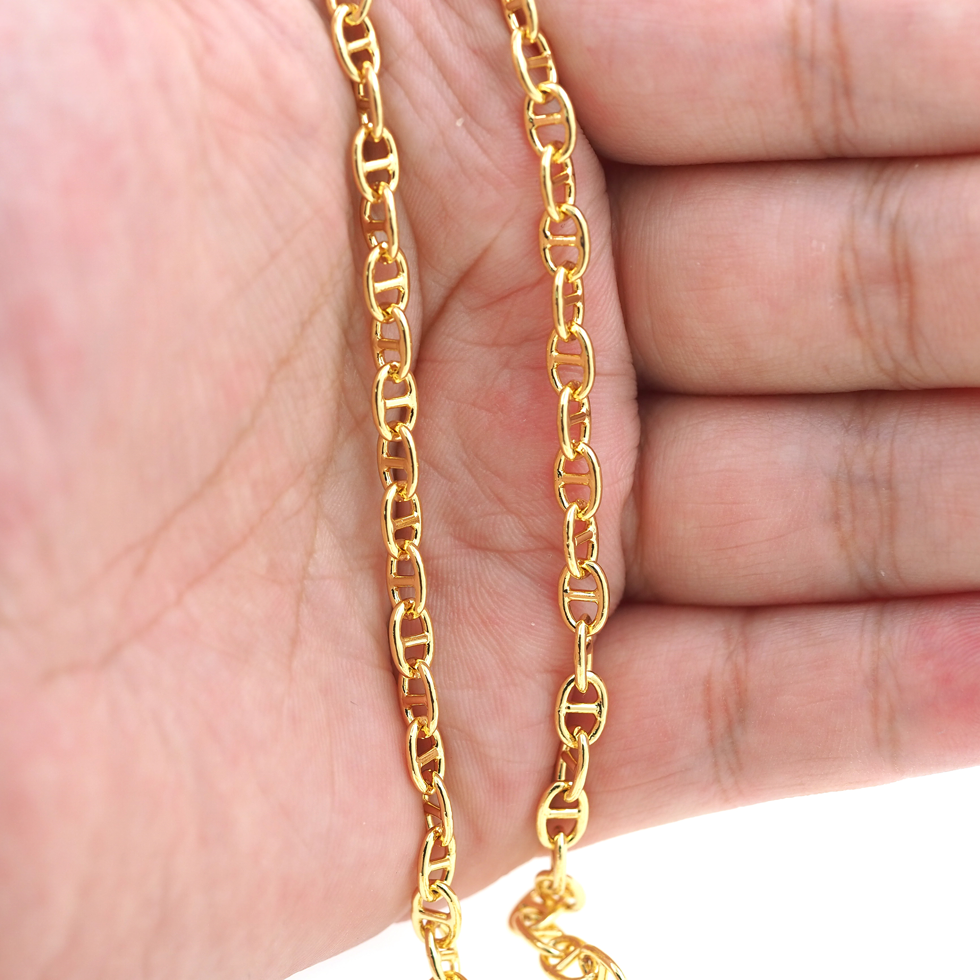 18K Gold Filled Anchor Chain Necklace,Dainty Anchor Link Chain Necklace for Women DIY Jewelry Making Supply