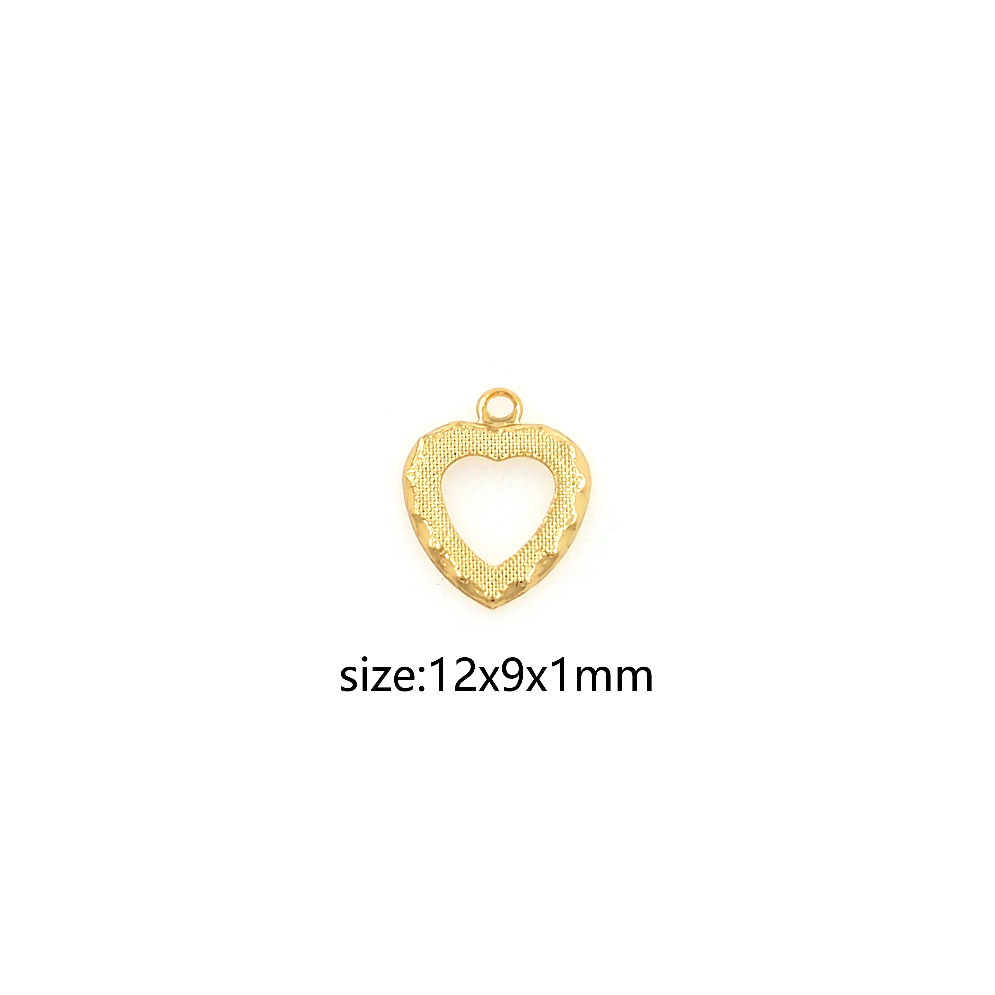18K Gold Filled Heart Pendant,Dainty Heart Charm Earrings Necklace for DIY Jewelry Making Supply