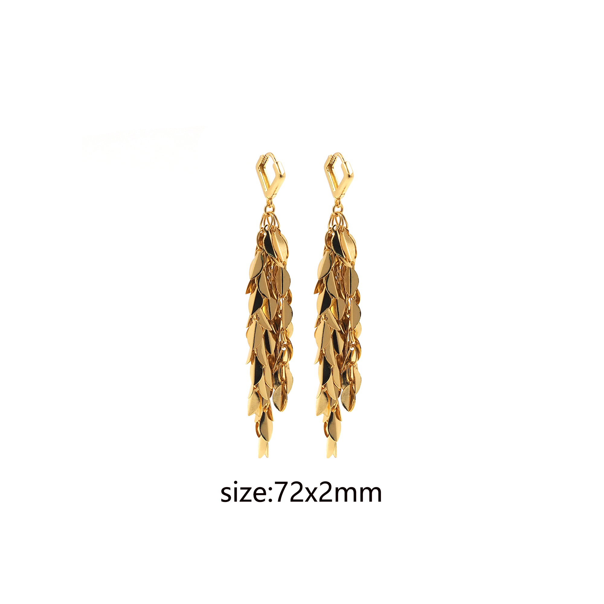 18K Gold Filled Leaf Hoop Earrings,Dangle Earrings,Tassel Hoops,Dainty Hoops Huggie,Minimalist Earrings
