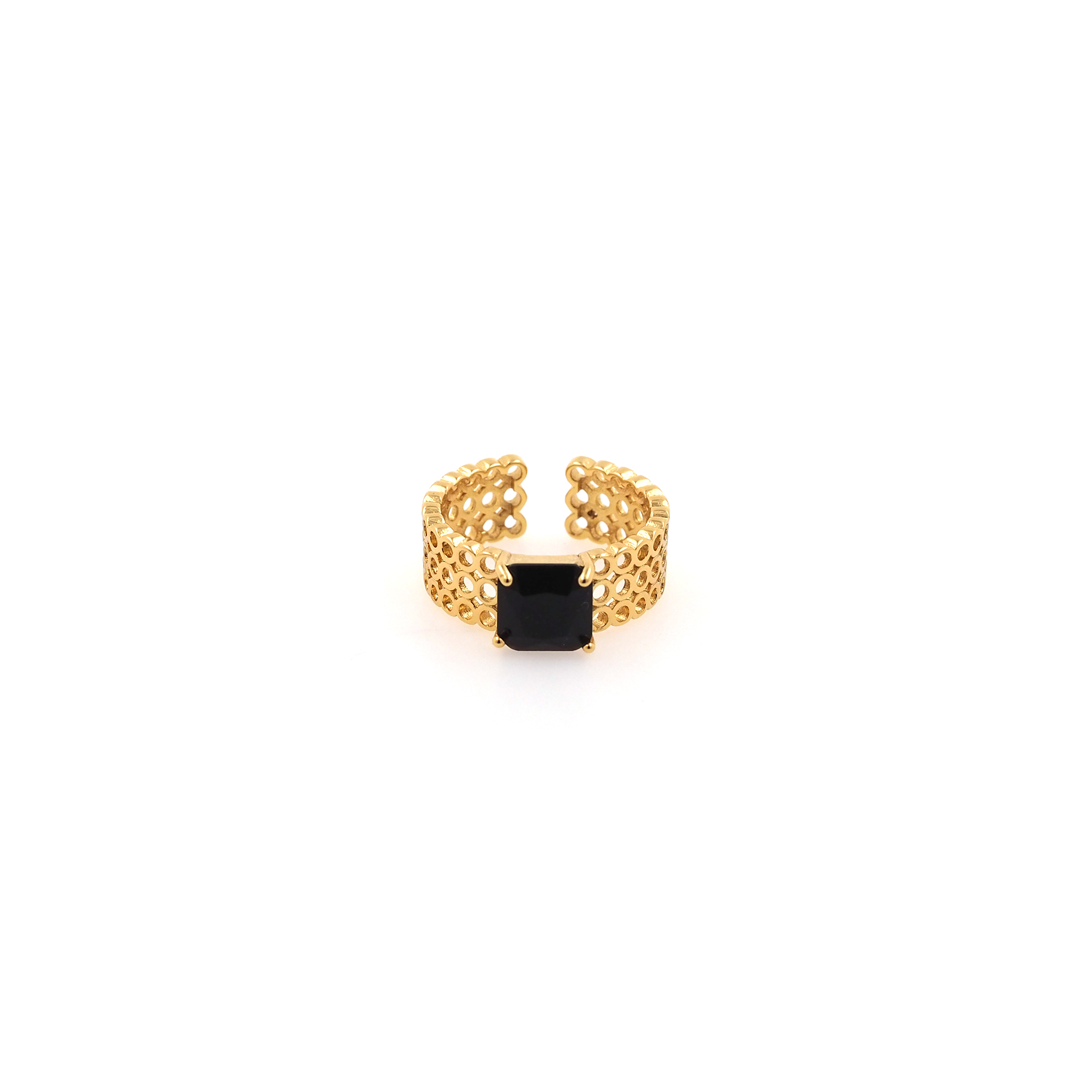 18K Gold Filled Square CZ Ring,Minimalist Ring,Dainty Zirconia Ring,Adjustable Ring,Open Ring