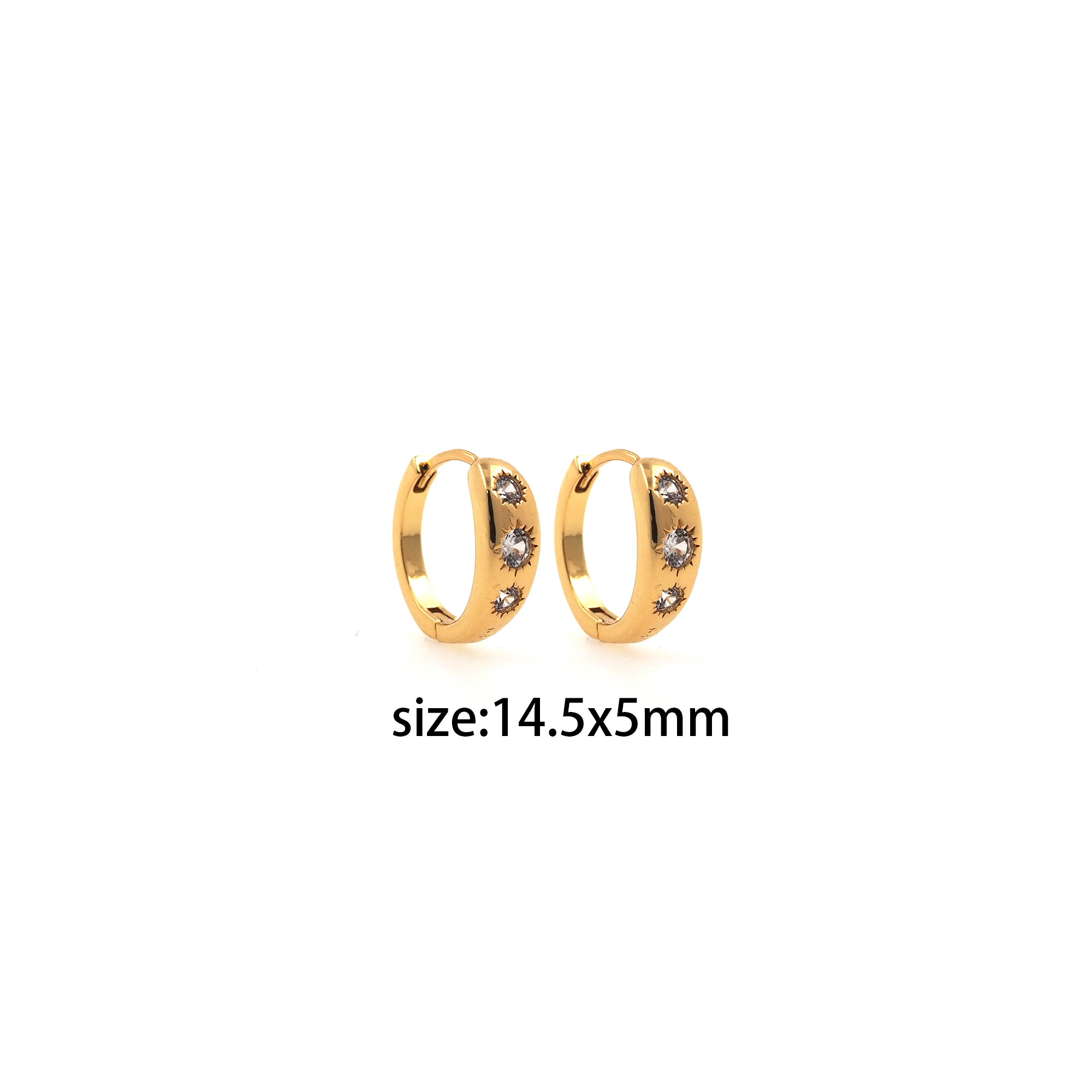 18K Gold Filled Sun Hoop Earrings,Dainty Zirconia Earrings,Gold Hoops,Dainty CZ Hoops Huggie