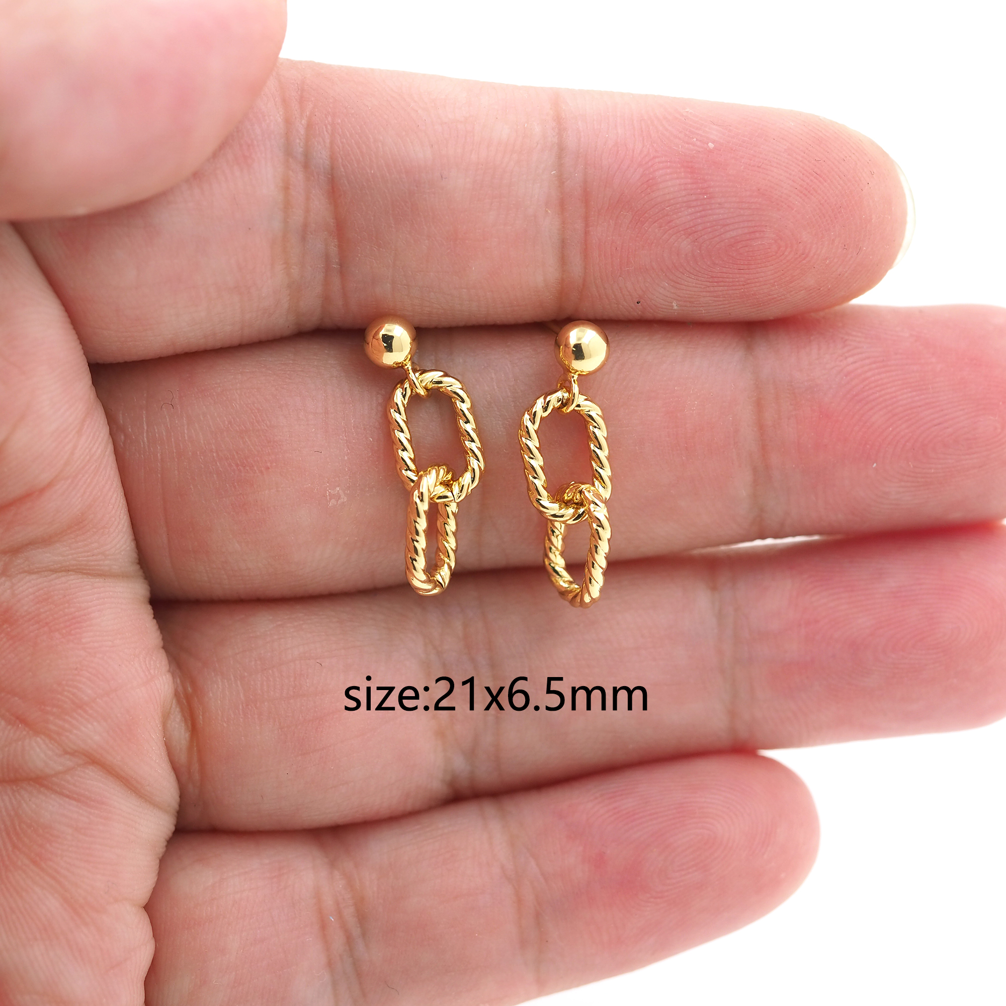 18K Gold Filled Chain Stud Earrings,Link Chain Earrings,Dangle Chain Earrings,Minimalist Earring,Gift for Wife