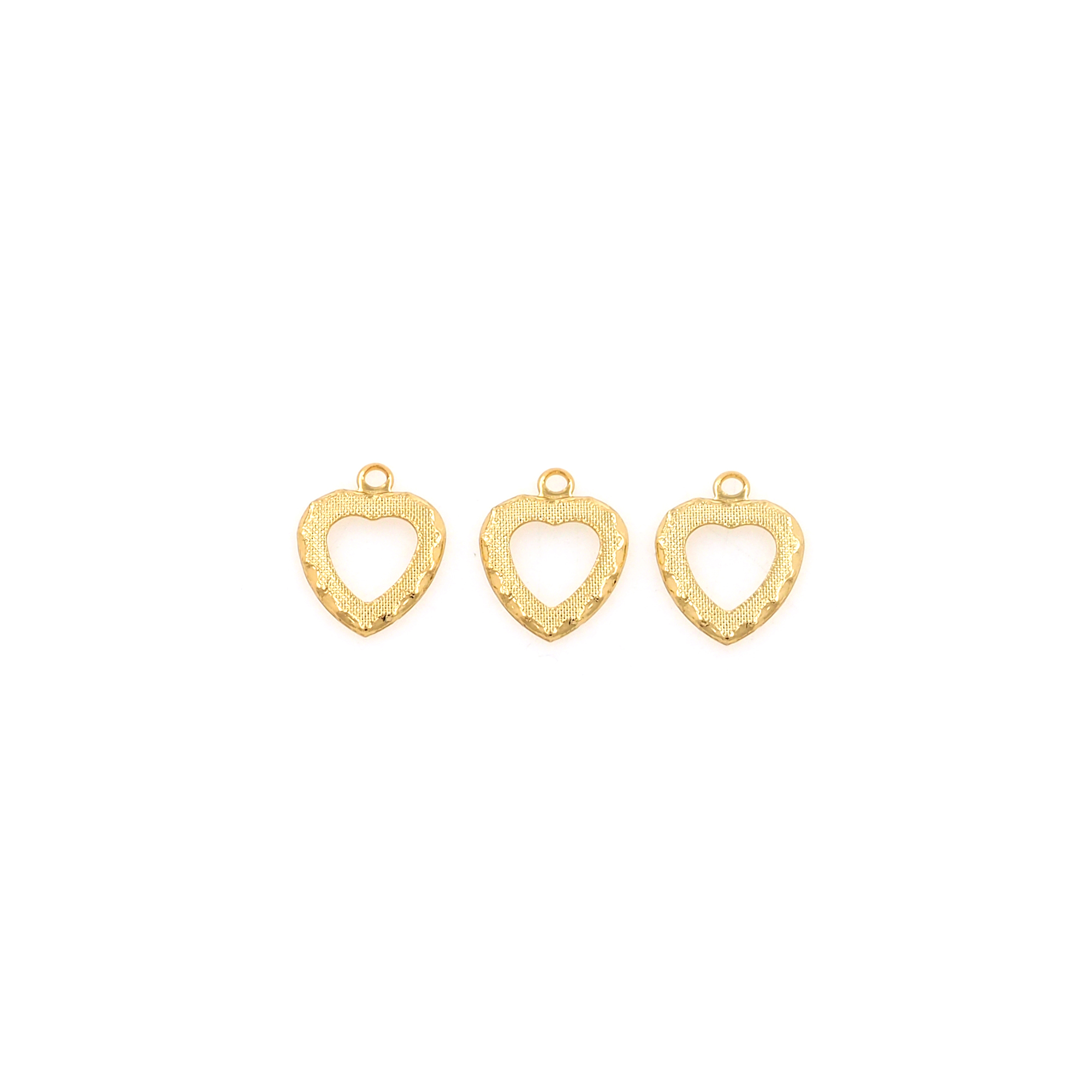 18K Gold Filled Heart Pendant,Dainty Heart Charm Earrings Necklace for DIY Jewelry Making Supply