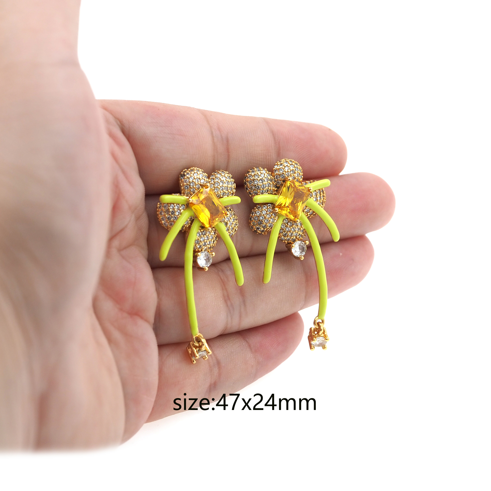 18K Gold Filled Flower Stud Earrings,CZ Micro Pave Flower Earrings,Minimalist Earring,Gift for Wife