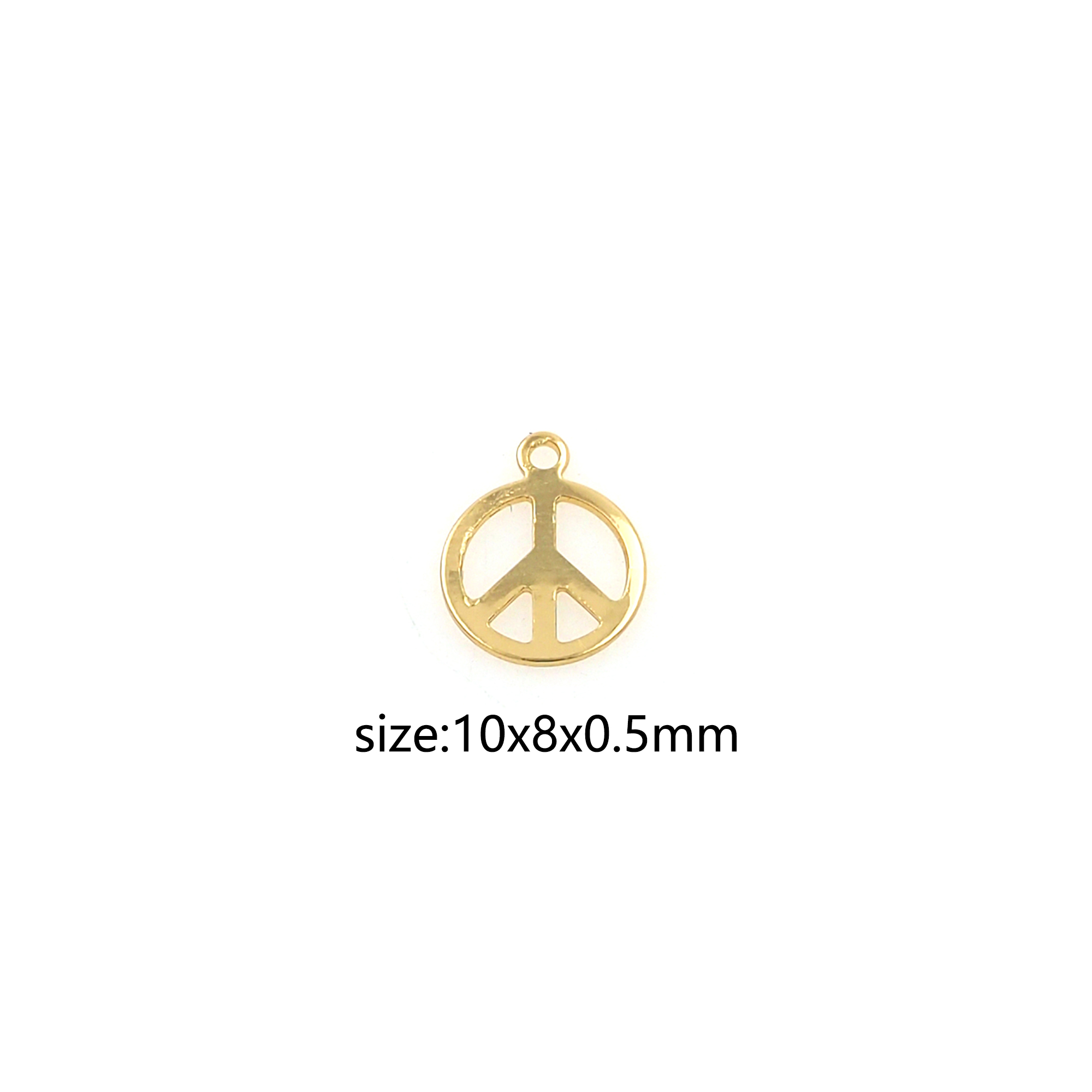 18K Gold Filled Peace Pendant,Dainty Symbol Charm Earrings Necklace for DIY Jewelry Making Supply