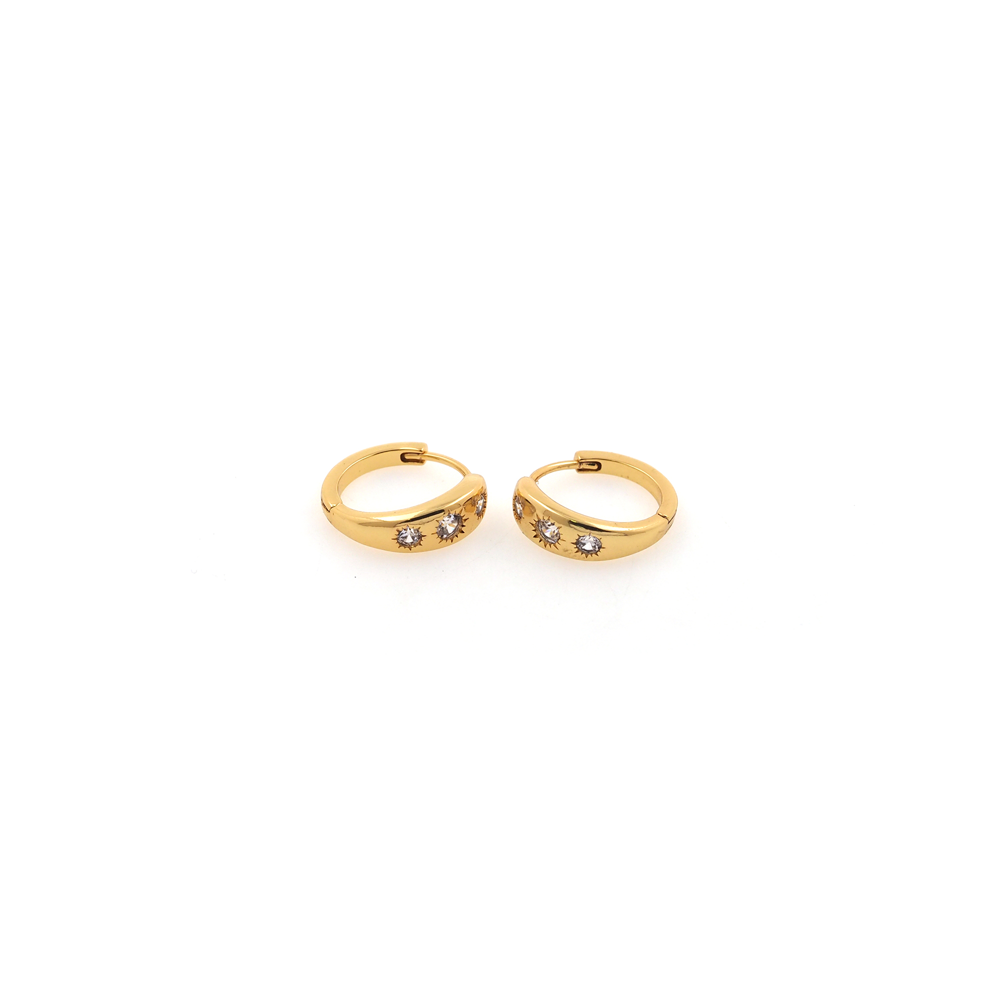 18K Gold Filled Sun Hoop Earrings,Dainty Zirconia Earrings,Gold Hoops,Dainty CZ Hoops Huggie