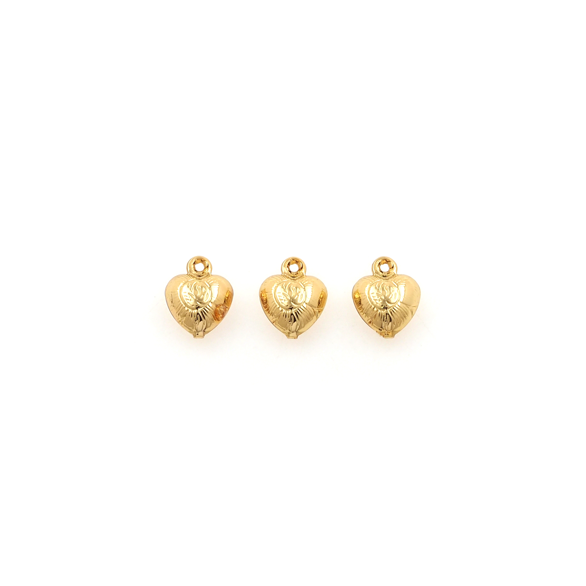 18K Gold Filled Heart Pendant,Dainty Heart Charm Earrings Necklace for DIY Jewelry Making Supply