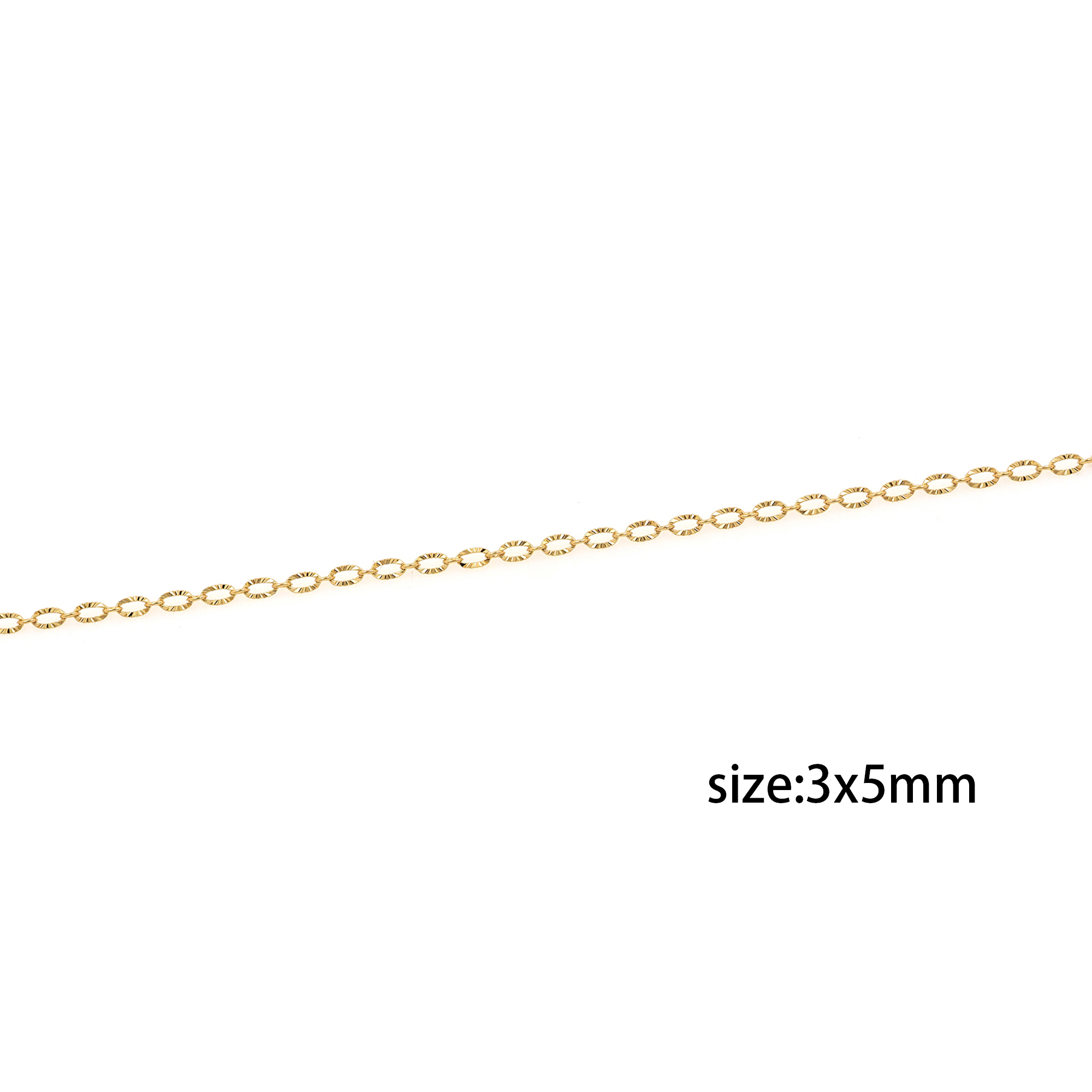 18K Gold Filled Cable Chain Necklace,Texture Chain,Dainty Thin Link Chain,Gold Oval Chain Necklace for Women DIY Jewelry Making Supply
