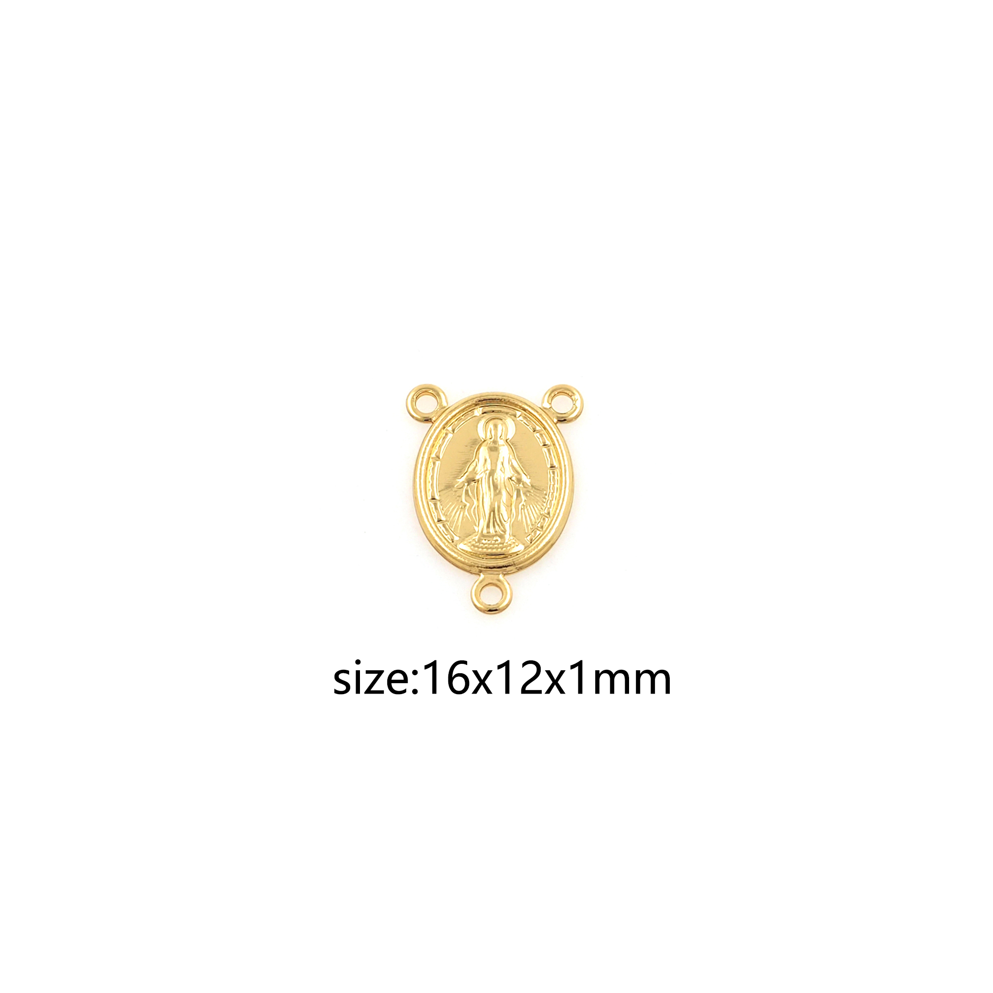 18K Gold Filled Maria Pendant,Religious Chamr Earrings Necklace for DIY Jewelry Making Supply