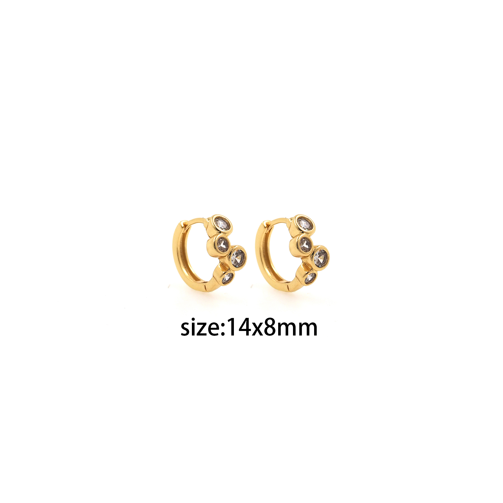 18K Gold Filled CZ Hoop Earrings,Dainty Zirconia Earrings,Gold Hoops,Dainty CZ Hoops Huggie