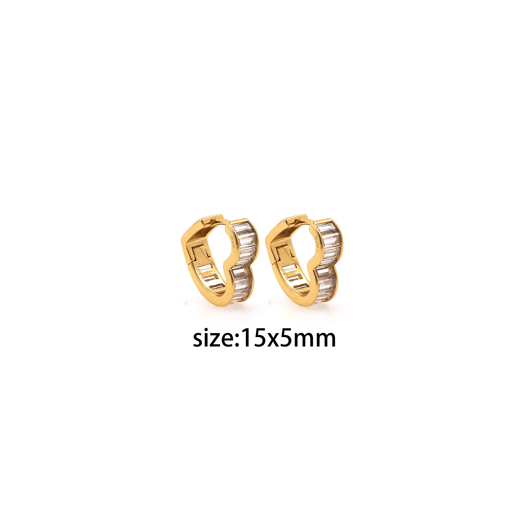 18K Gold Filled Heart Hoop Earrings,Dainty Zirconia Earrings,Gold Heart Hoops,Dainty CZ Hoops Huggie