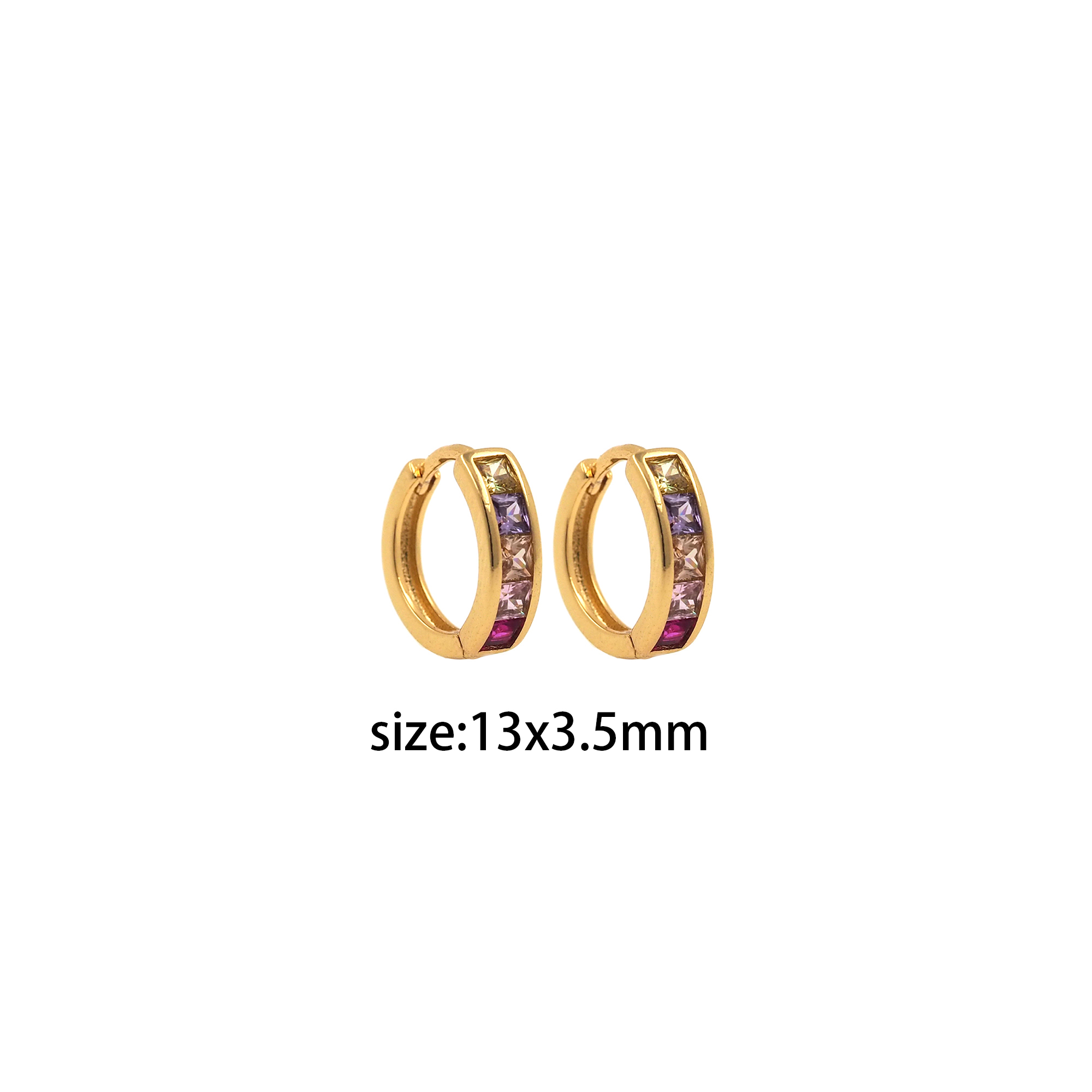 18K Gold Filled Round CZ Hoop Earrings,Dainty Zirconia Earrings,Gold Hoops,Dainty CZ Hoops Huggie