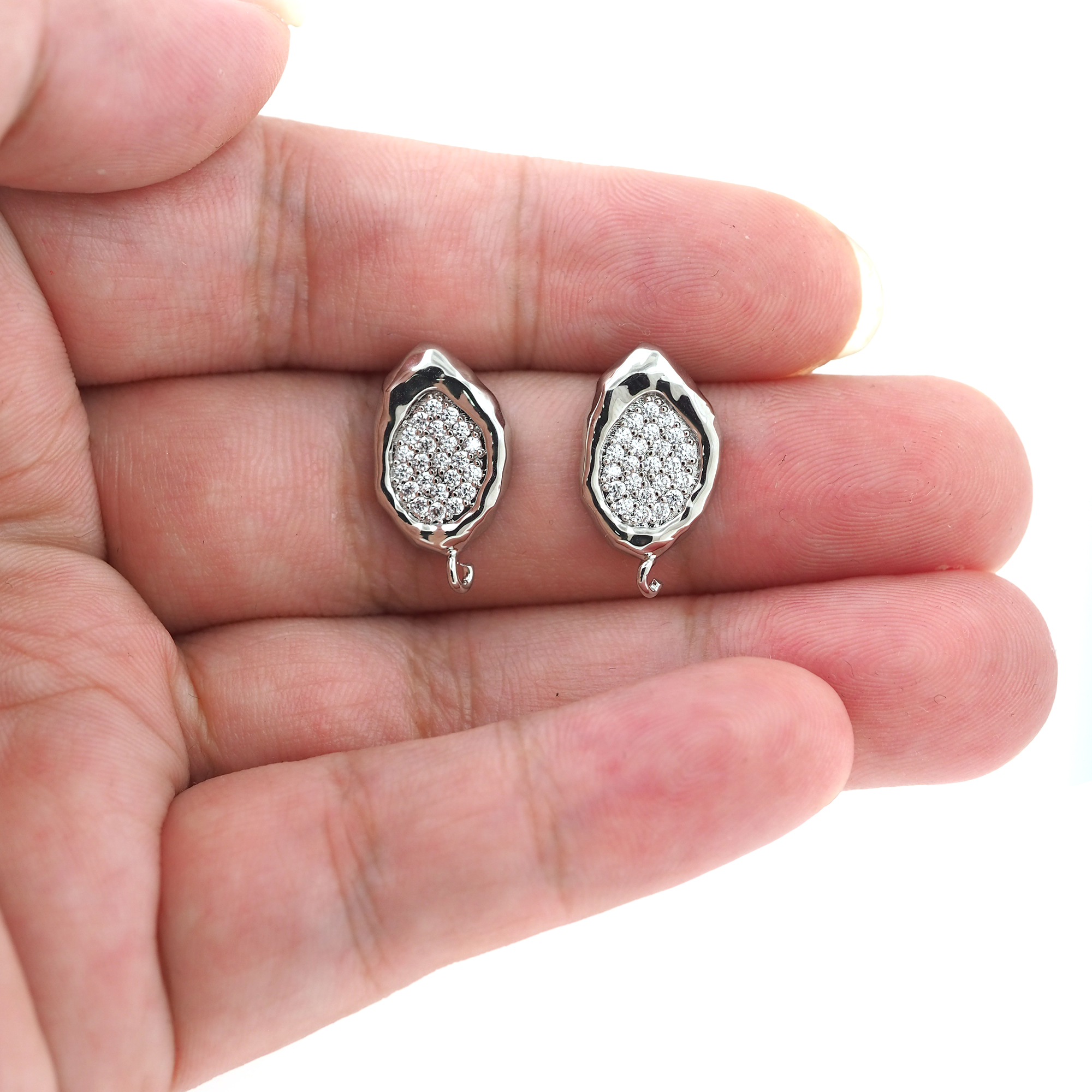 18K Gold Filled Geometry CZ Stud,Minimalist Stud Earrings,Dainty Earrings,Gold Stud,Dainty Earrings,DIY Jewelry Making Supply