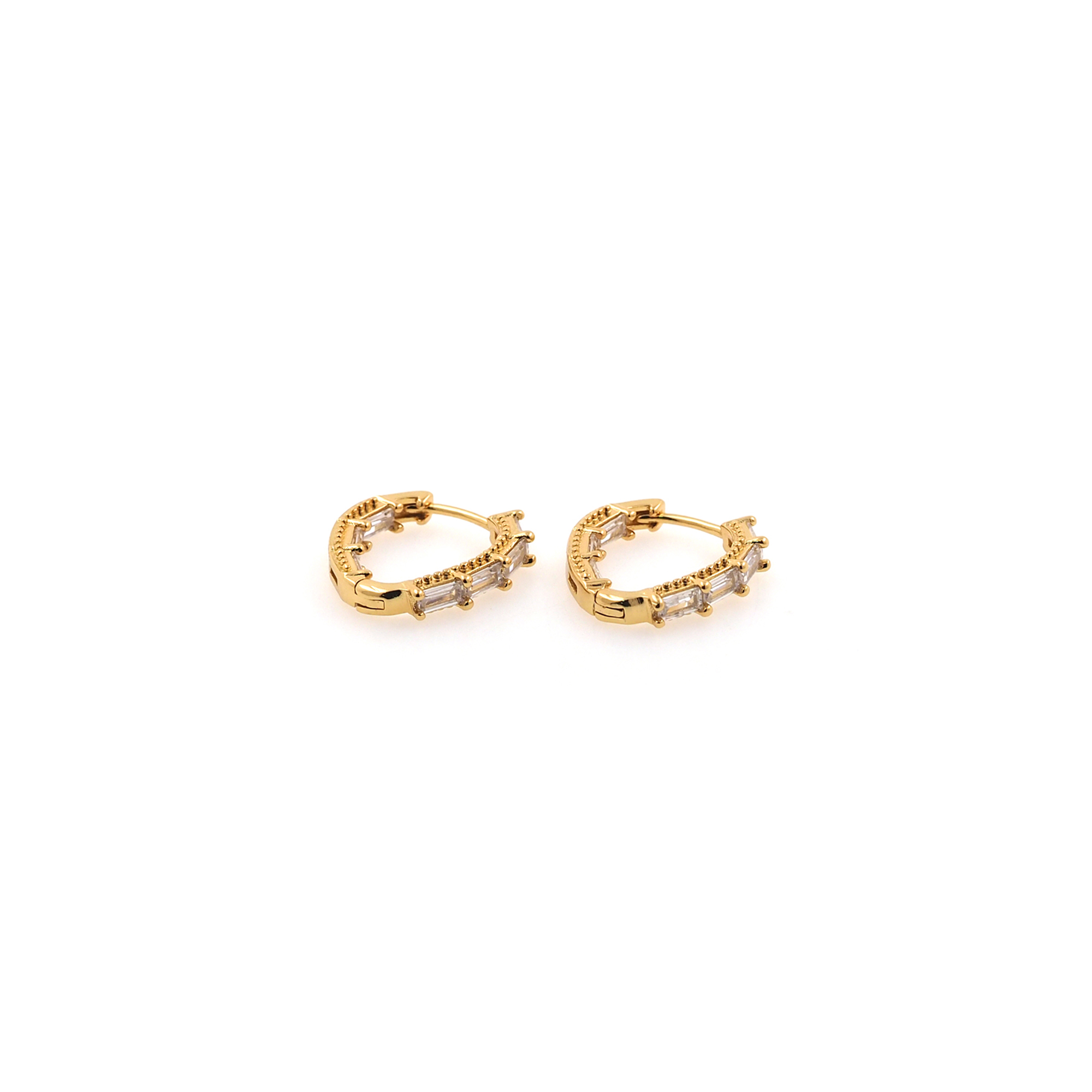 18K Gold Filled Zirconia Hoop Earrings,Minimalist Hoops,Gold Hoops,Dainty CZ Hoops Huggie,Gift for Her