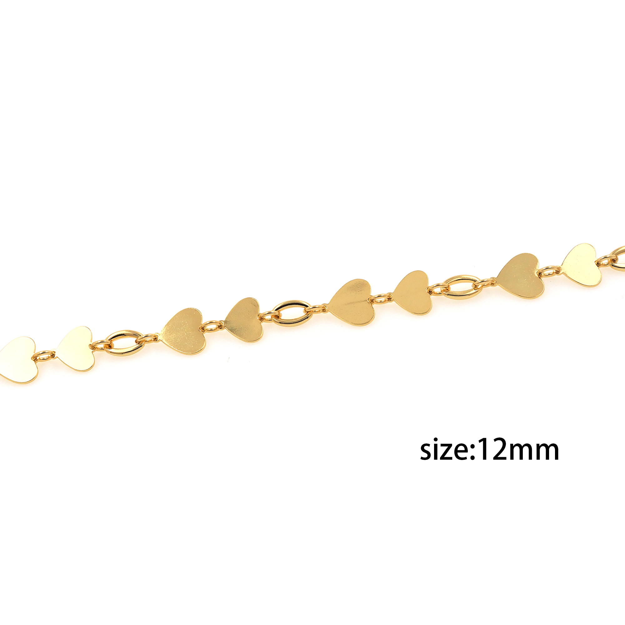 18K Gold Filled Heart Chain Necklace,Dainty Thin Link Chain,Gold Heart Chain Necklace for Women DIY Jewelry Making Supply