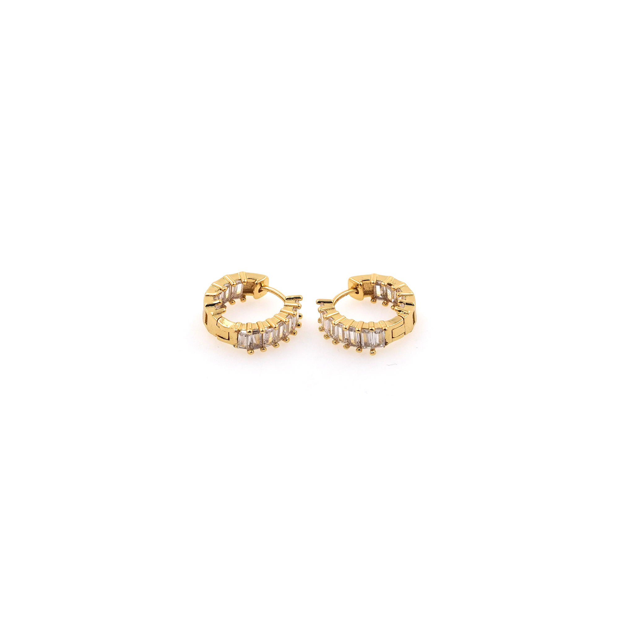 18K Gold Filled Round Hoop Earrings,Dainty Zirconia Earrings,Gold Hoops,Dainty CZ Hoops Huggie