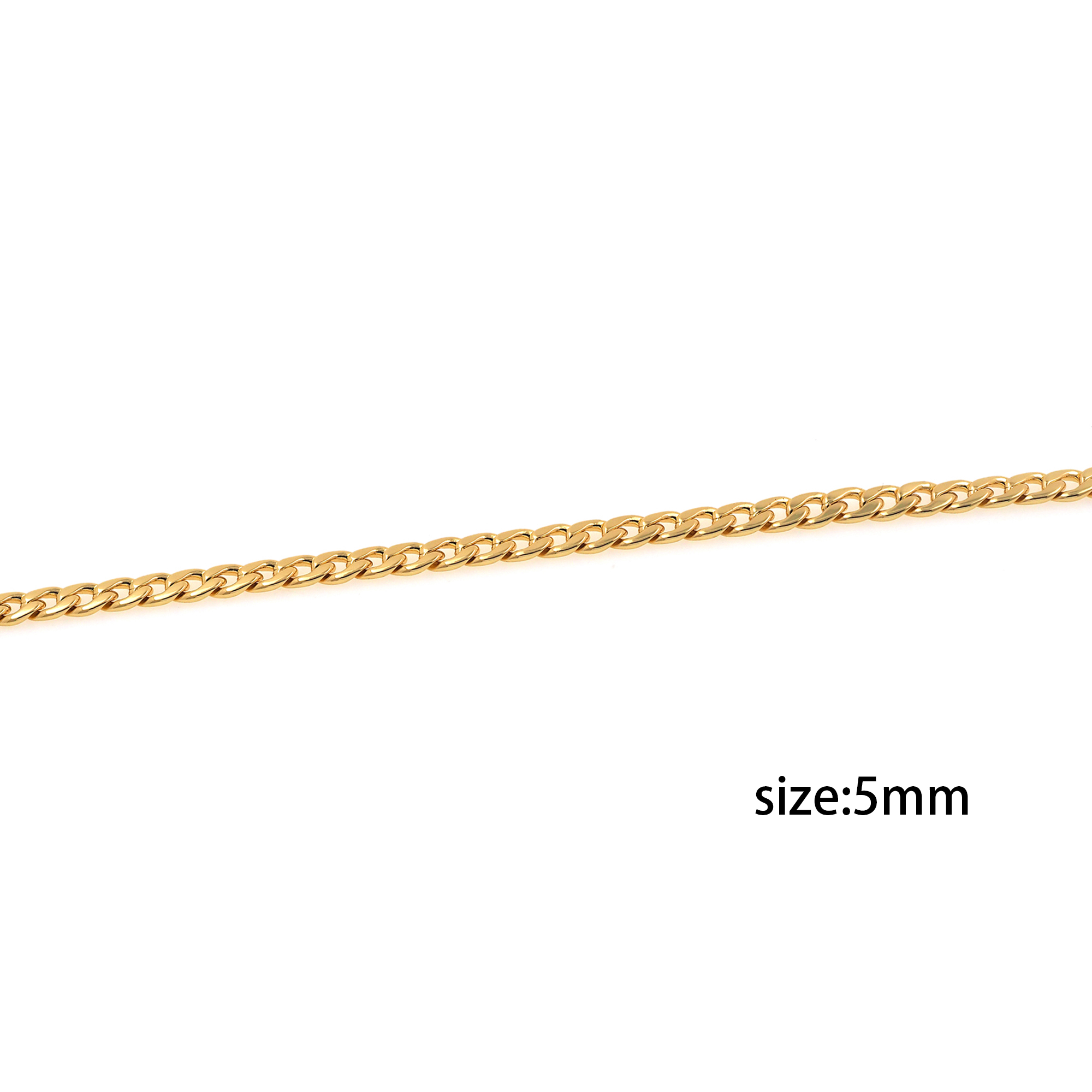 18K Gold Filled Cuban Chain,Dainty Chain,Thin Curb Link Chain Necklace for Women DIY Jewelry Making Supply