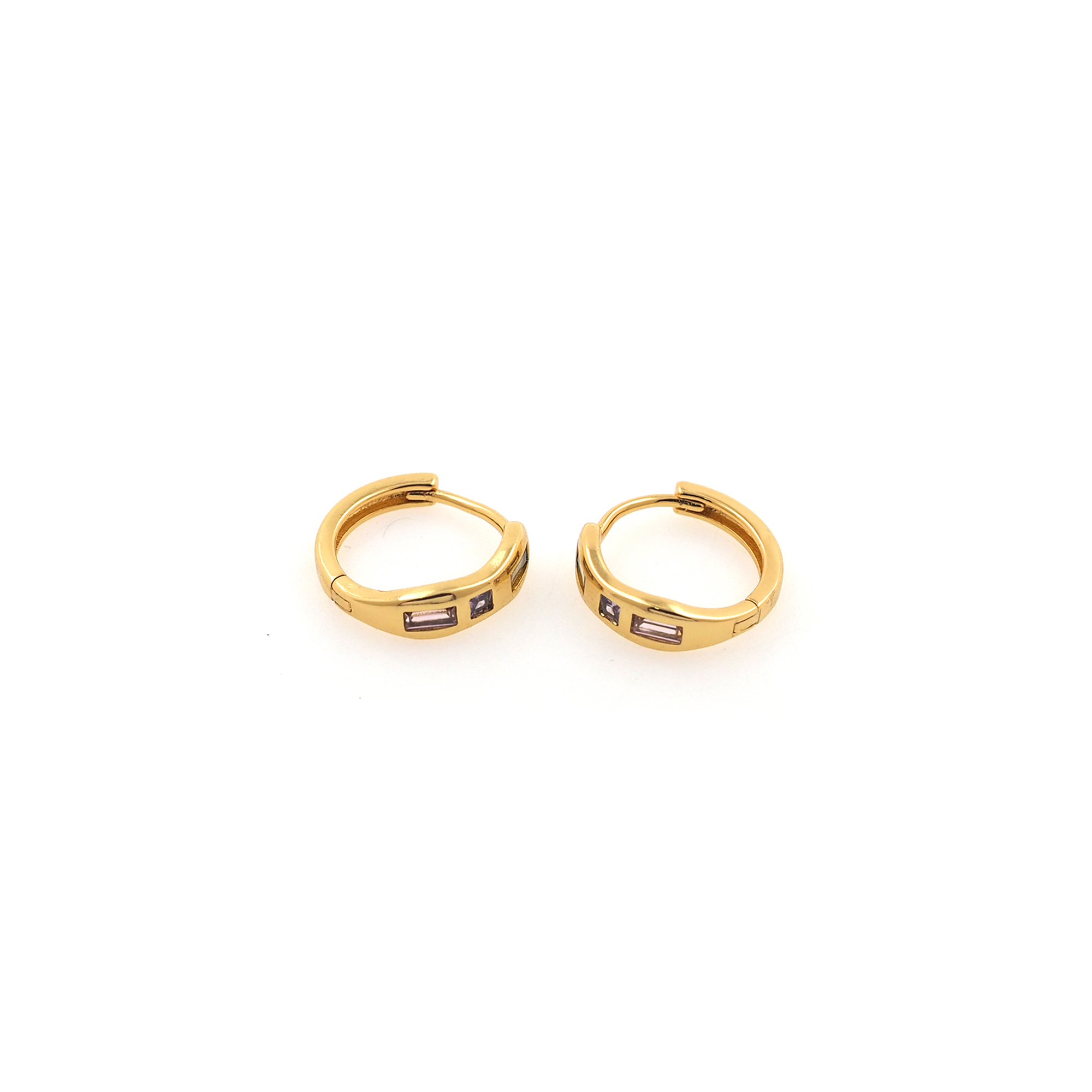 18K Gold Filled CZ Hoop Earrings,Dainty Zirconia Earrings,Gold Hoops,Dainty CZ Hoops Huggie