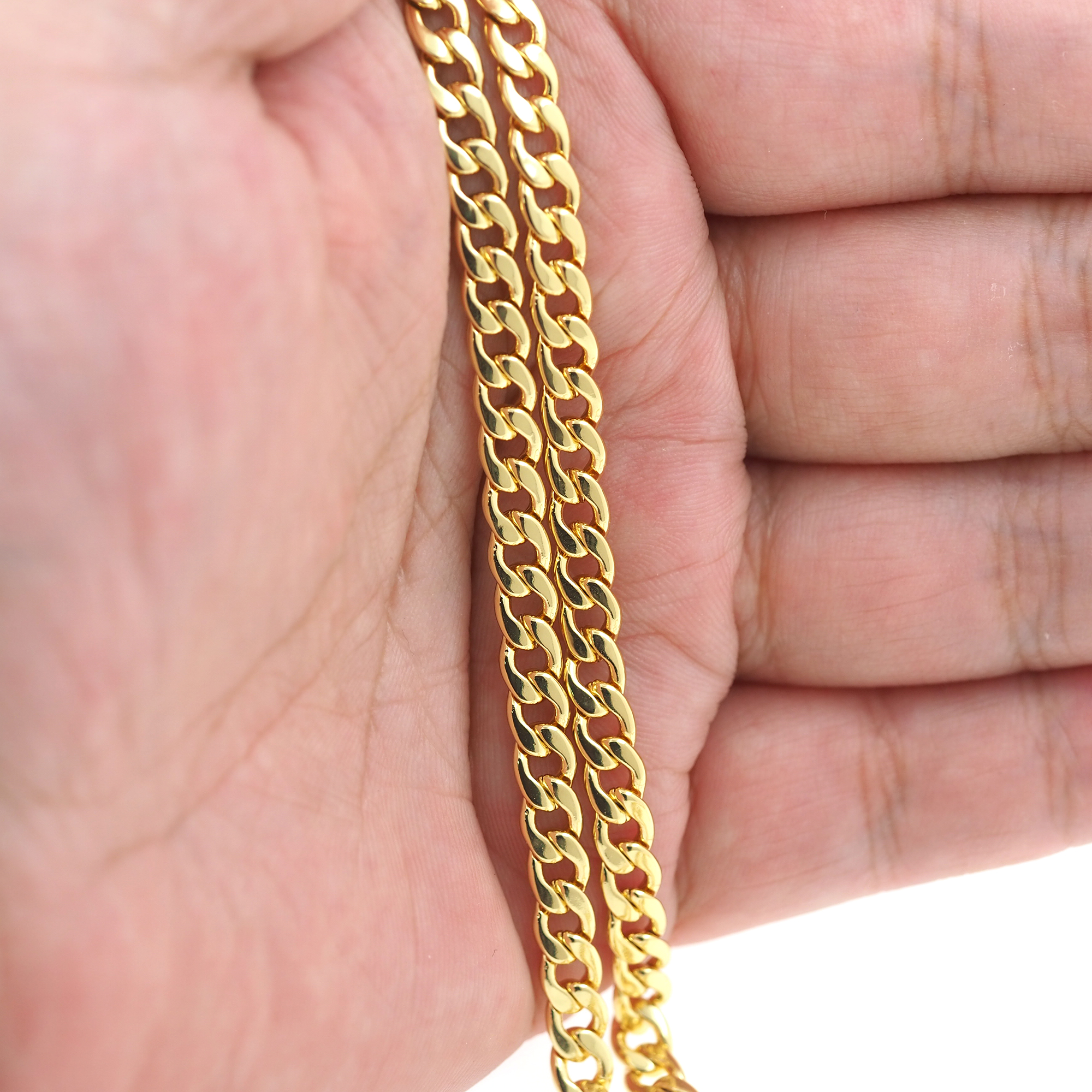 18K Gold Filled Cuban Chain,Dainty Chain,Thin Curb Link Chain Necklace for Women DIY Jewelry Making Supply