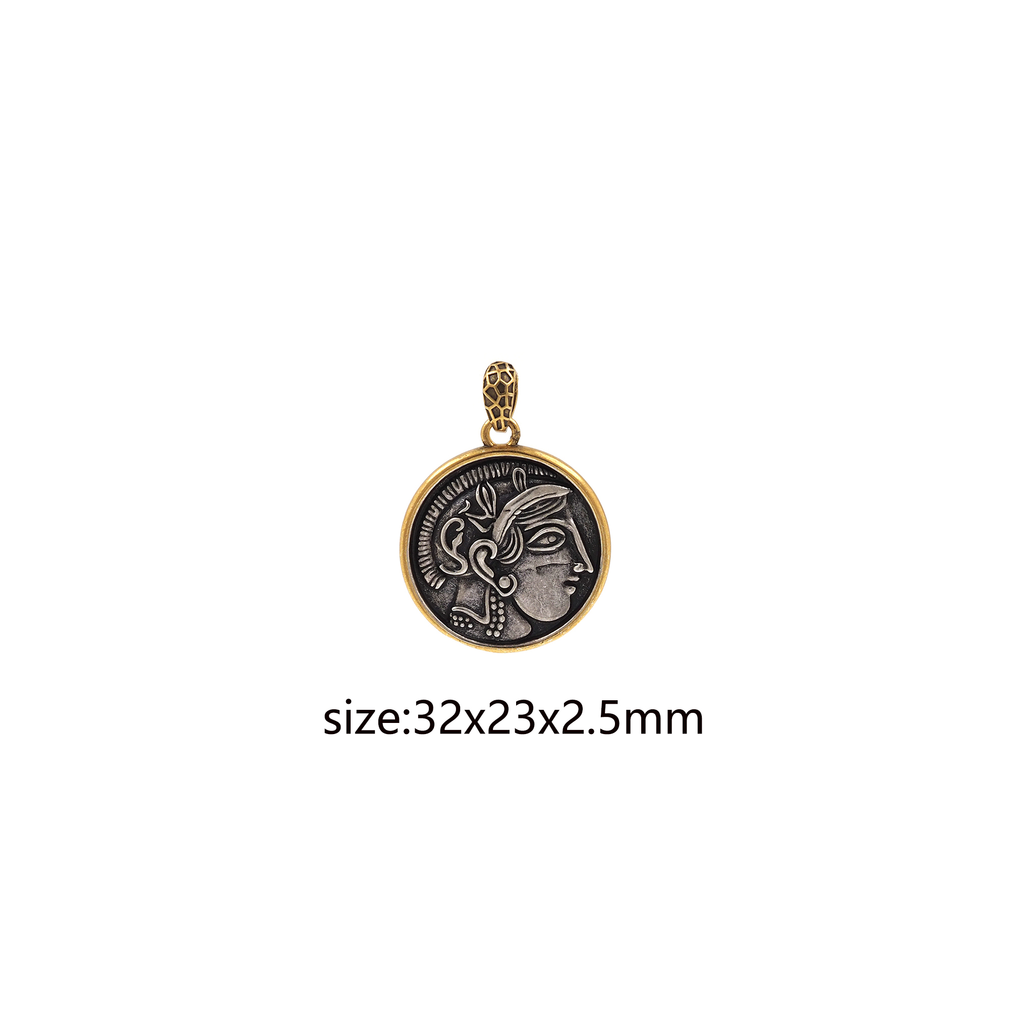 18K Gold Filled Portrait Pendant,Vintage Figure Charm Earrings Necklace for DIY Jewelry Making Supply