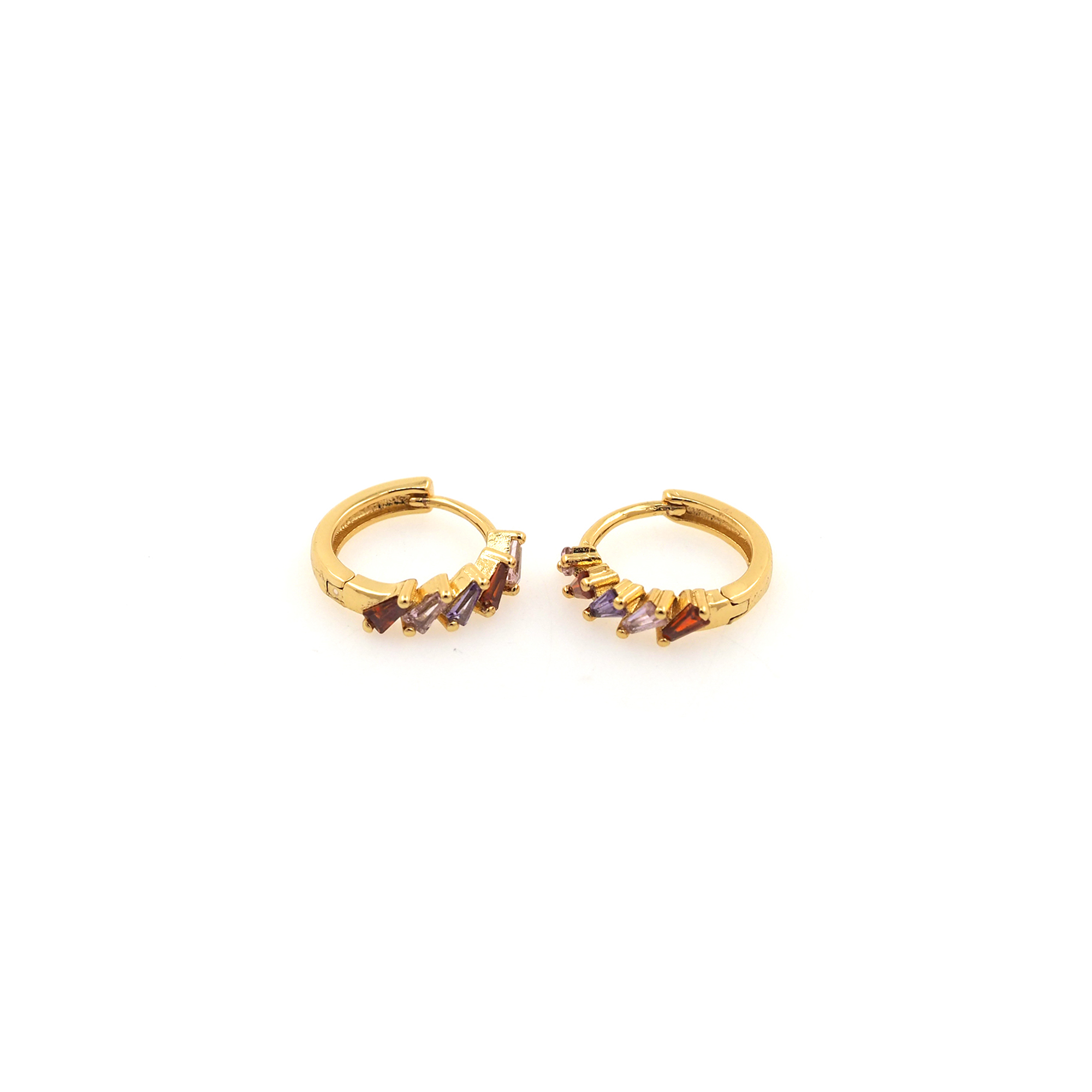 18K Gold Filled Round CZ Hoop Earrings,Dainty Zirconia Earrings,Gold Hoops,Dainty CZ Hoops Huggie