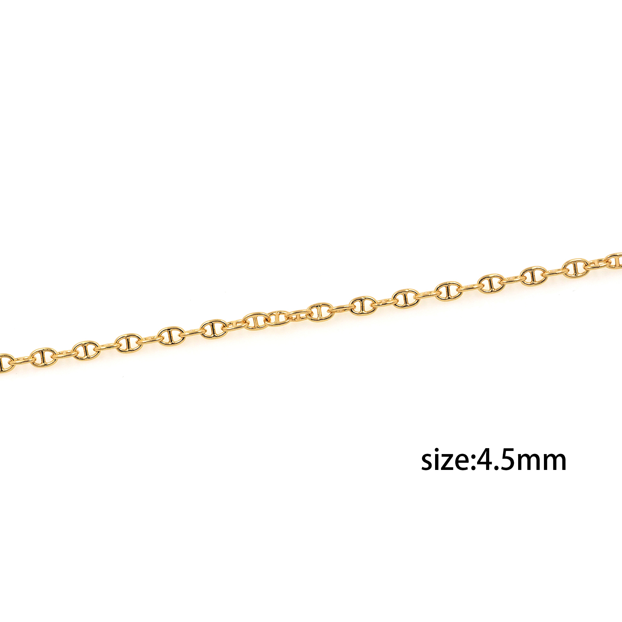 18K Gold Filled Anchor Chain Necklace,Dainty Anchor Link Chain Necklace for Women DIY Jewelry Making Supply