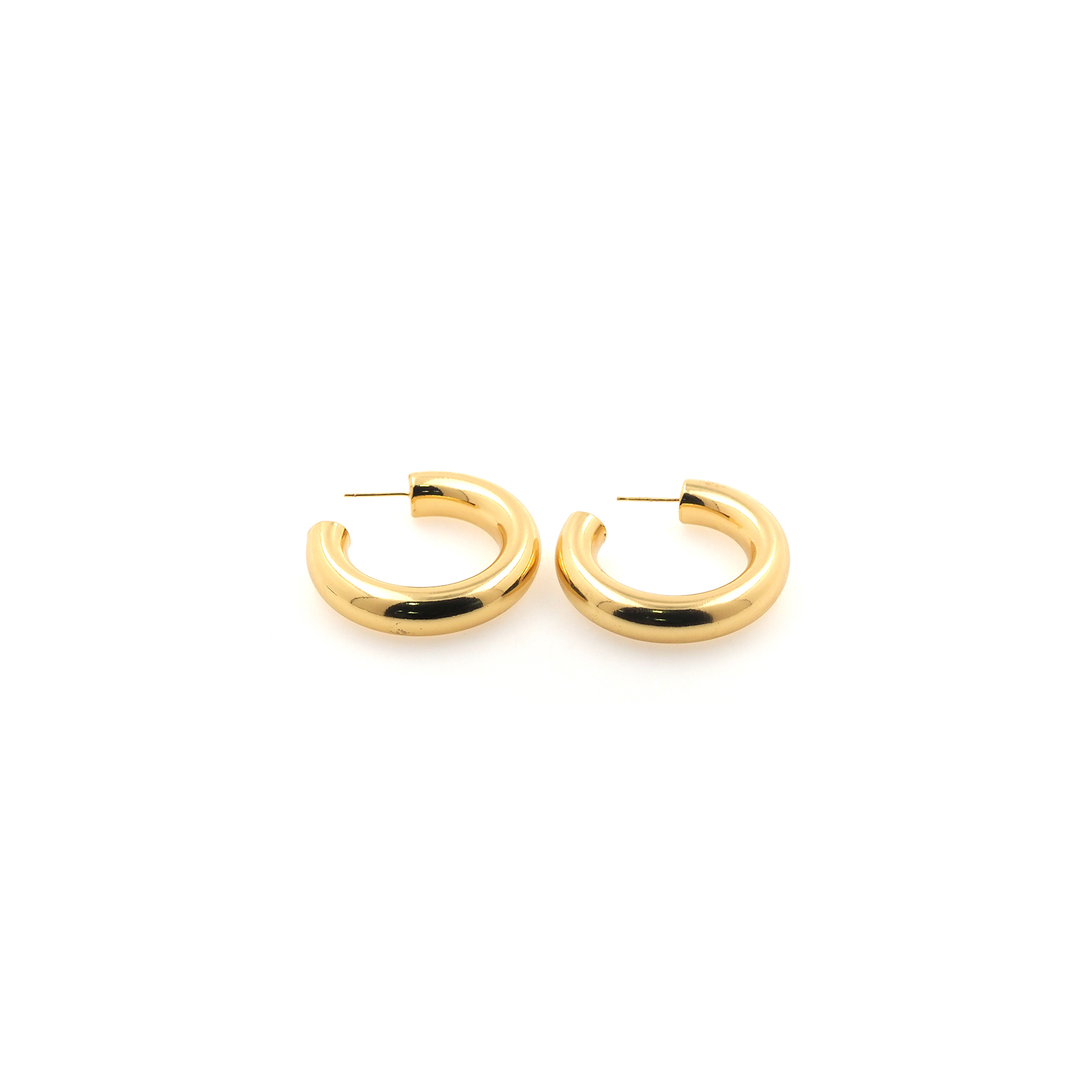 18K Gold Filled Round Hoop Earrings,Dainty Earrings,Gold Thick Hoops,Dainty Hoops Huggie,Minimalist Earrings