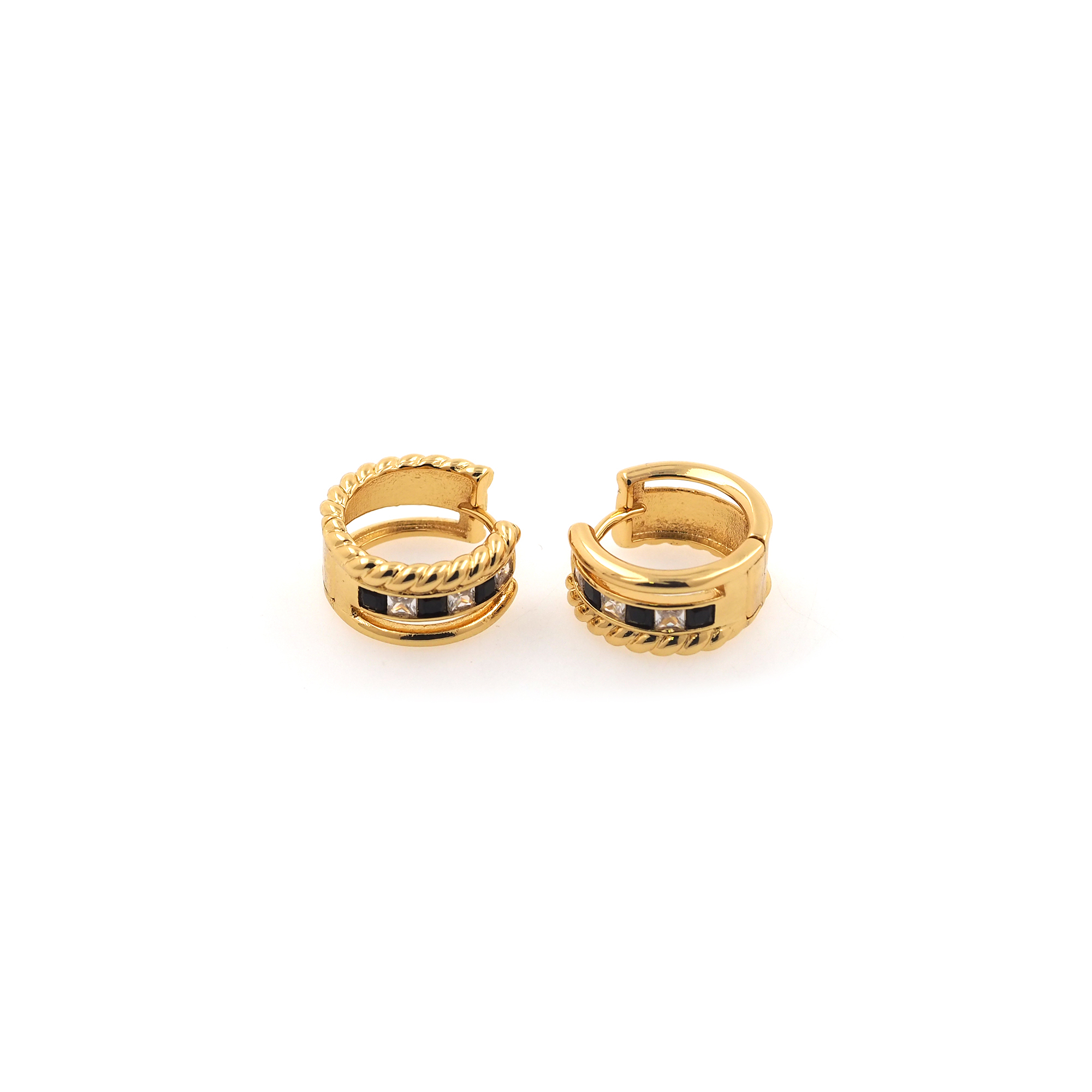 18K Gold Filled Checkered Hoop Earrings,CZ Micro Pave Plaid Earrings,Checkered Hoops,Minimalist Hoops Huggie