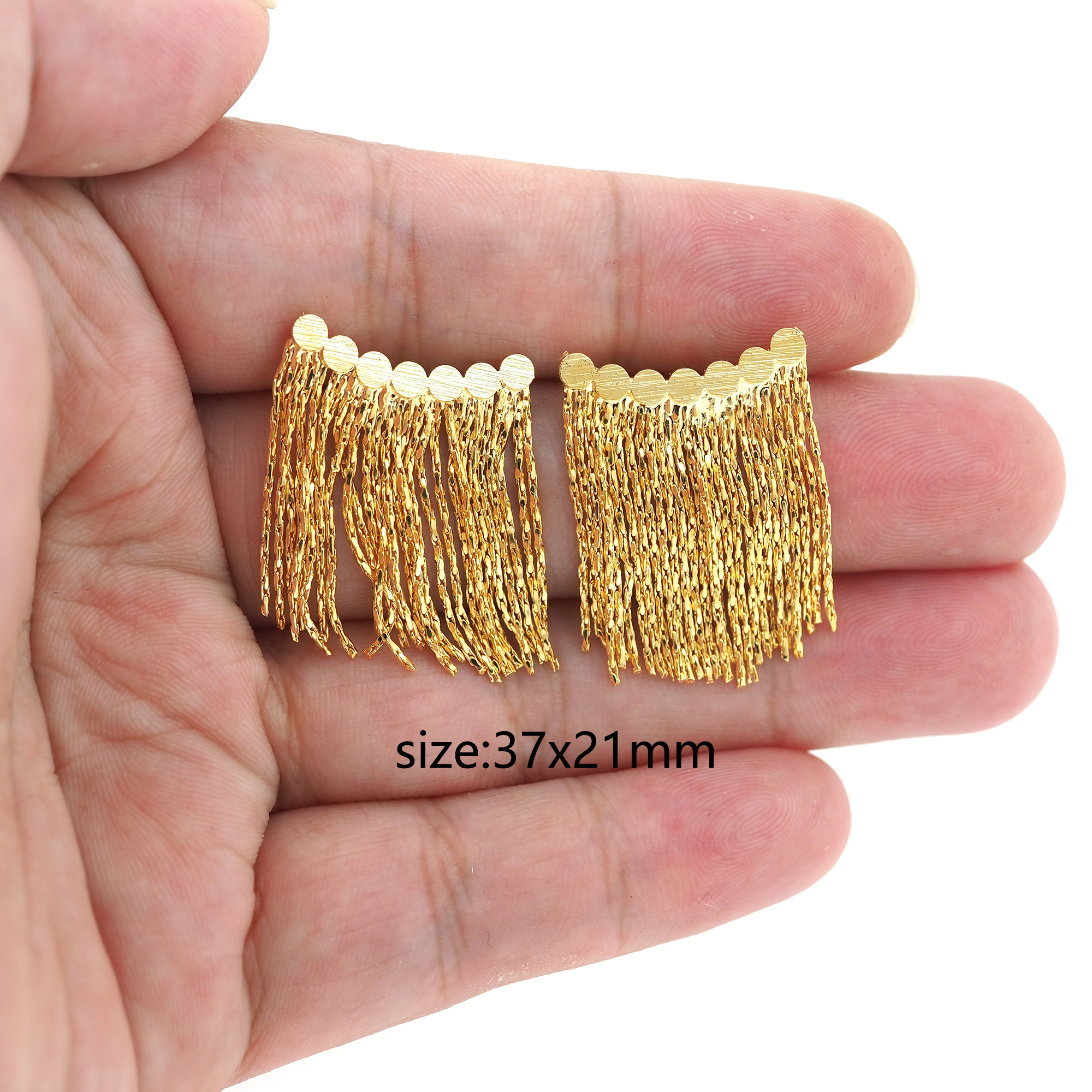 18K Gold Filled Fringe Stud Earrings,Tassel Stud,Dainty Earrings,Minimalist Earring,Gift for Wife