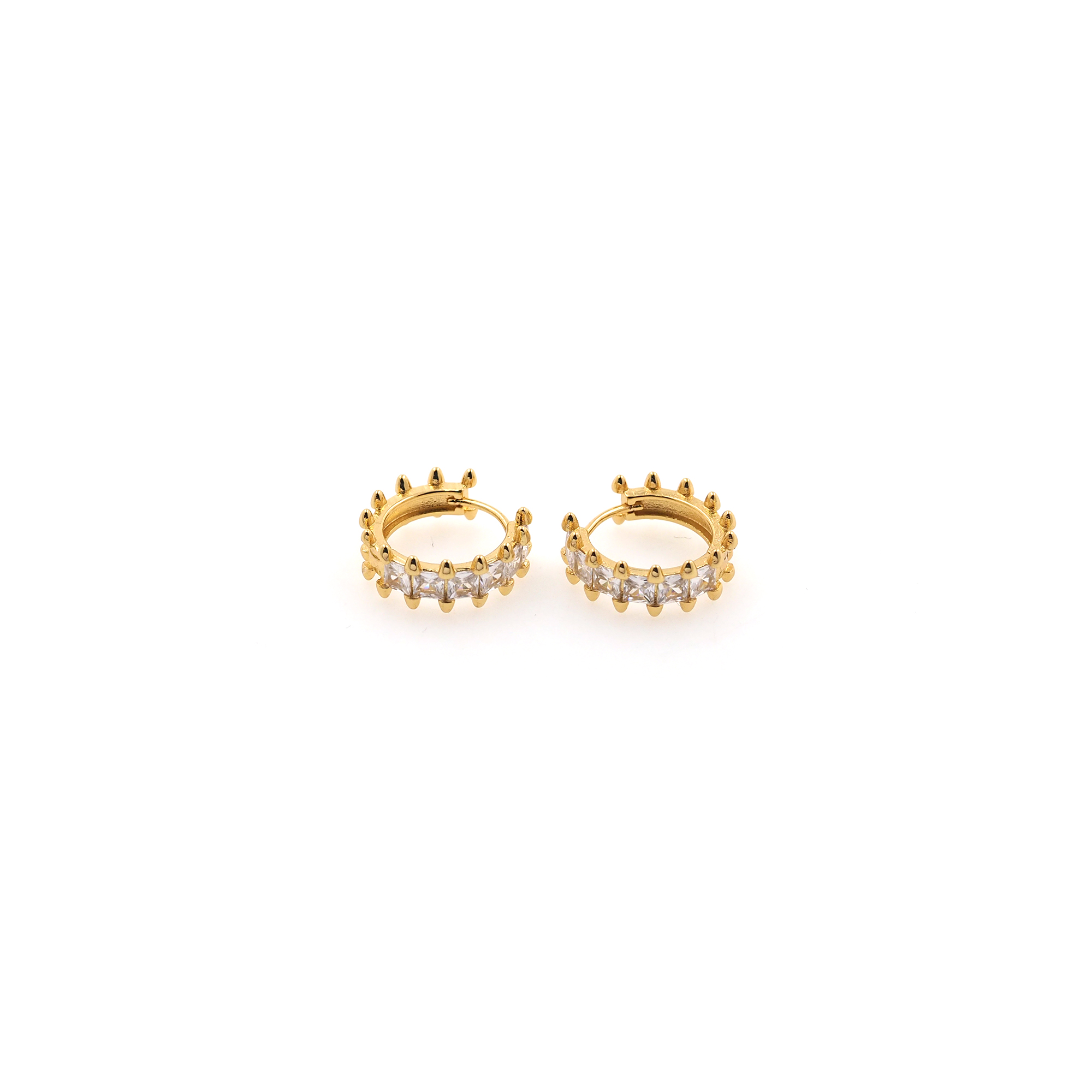 18K Gold Filled Round Hoop Earrings,Dainty Zirconia Earrings,Gold Hoops,Dainty CZ Hoops Huggie