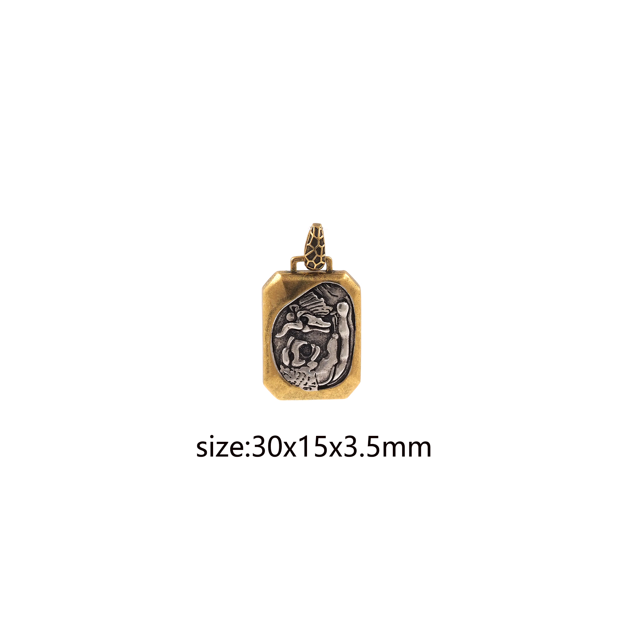 18K Gold Filled Rectangle Pendant,Rectangle Charm Earrings Necklace for DIY Jewelry Making Supply