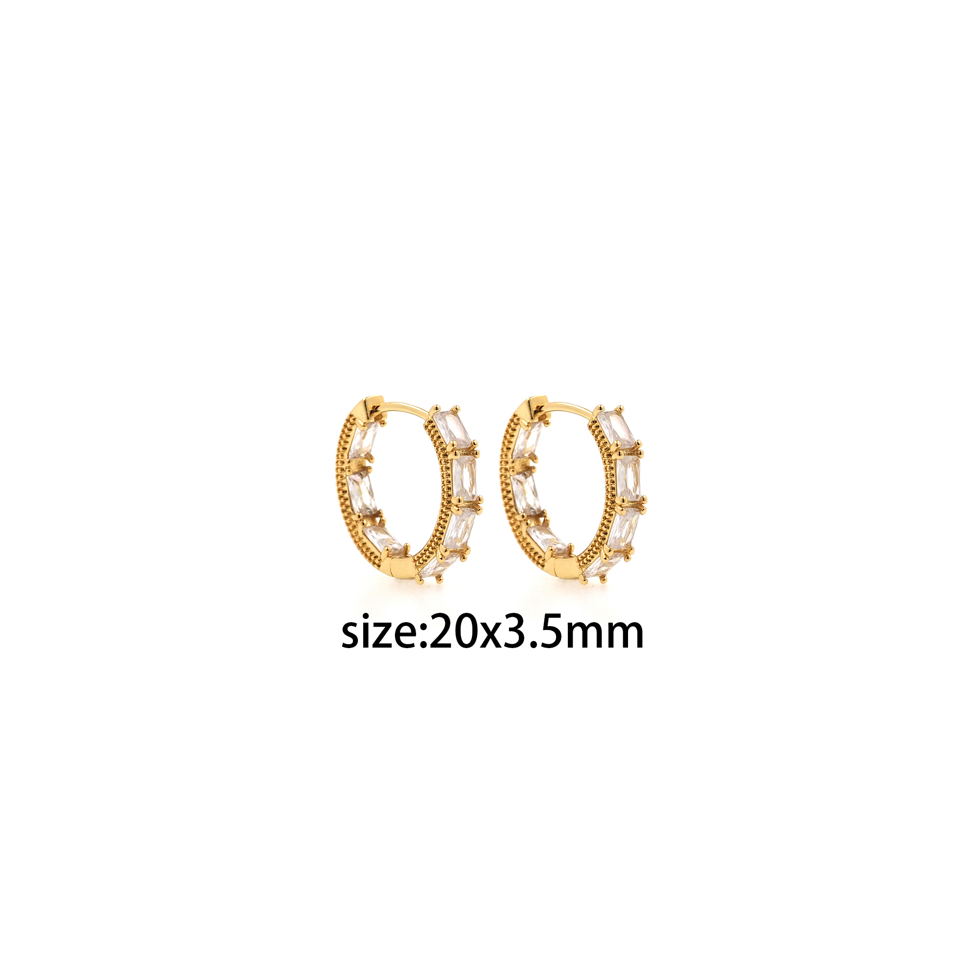 18K Gold Filled Round Hoop Earrings,Dainty Zirconia Earrings,Gold Hoops,Dainty CZ Hoops Huggie