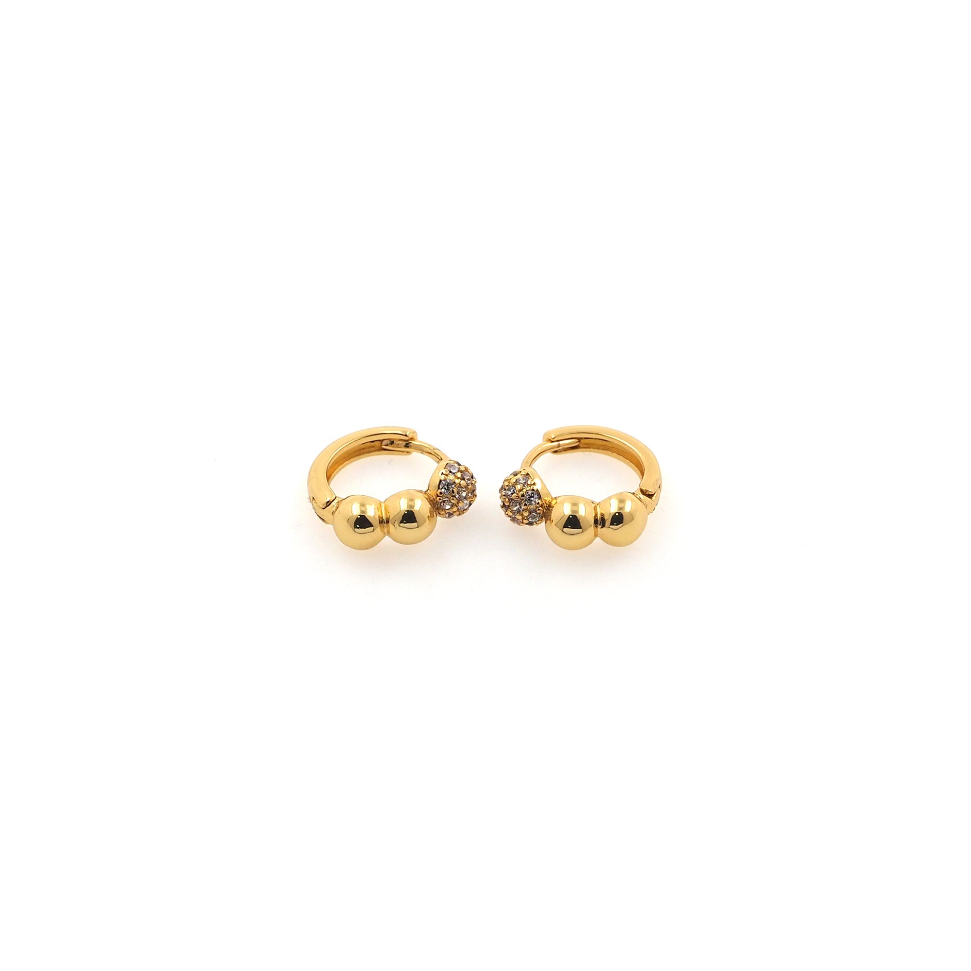 18K Gold Filled Ball Hoop Earrings,Beaded Hoops,Dainty Zirconia Earrings,Gold Hoops,Dainty CZ Hoops Huggie