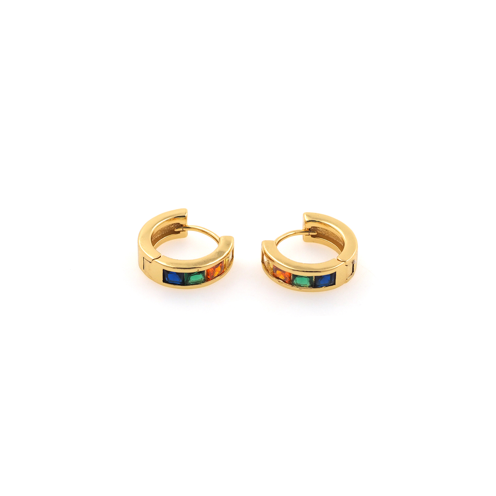 18K Gold Filled Round CZ Hoop Earrings,Dainty Zirconia Earrings,Gold Hoops,Dainty CZ Hoops Huggie