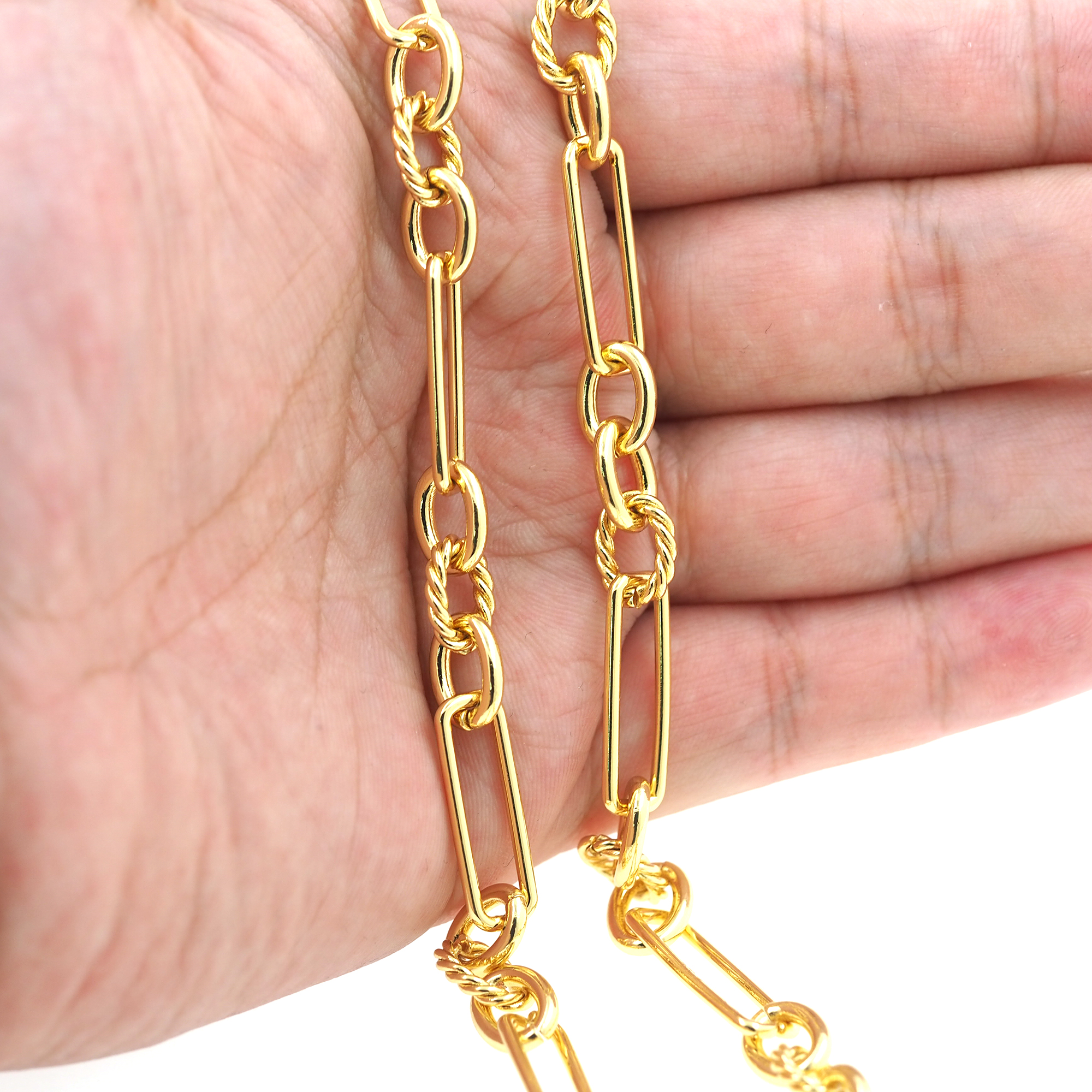 18K Gold Filled Cable Chain Necklace,Oval Chain,Dainty Thin Link Chain,Gold Paper Clip Chain Necklace for Women DIY Jewelry Making Supply