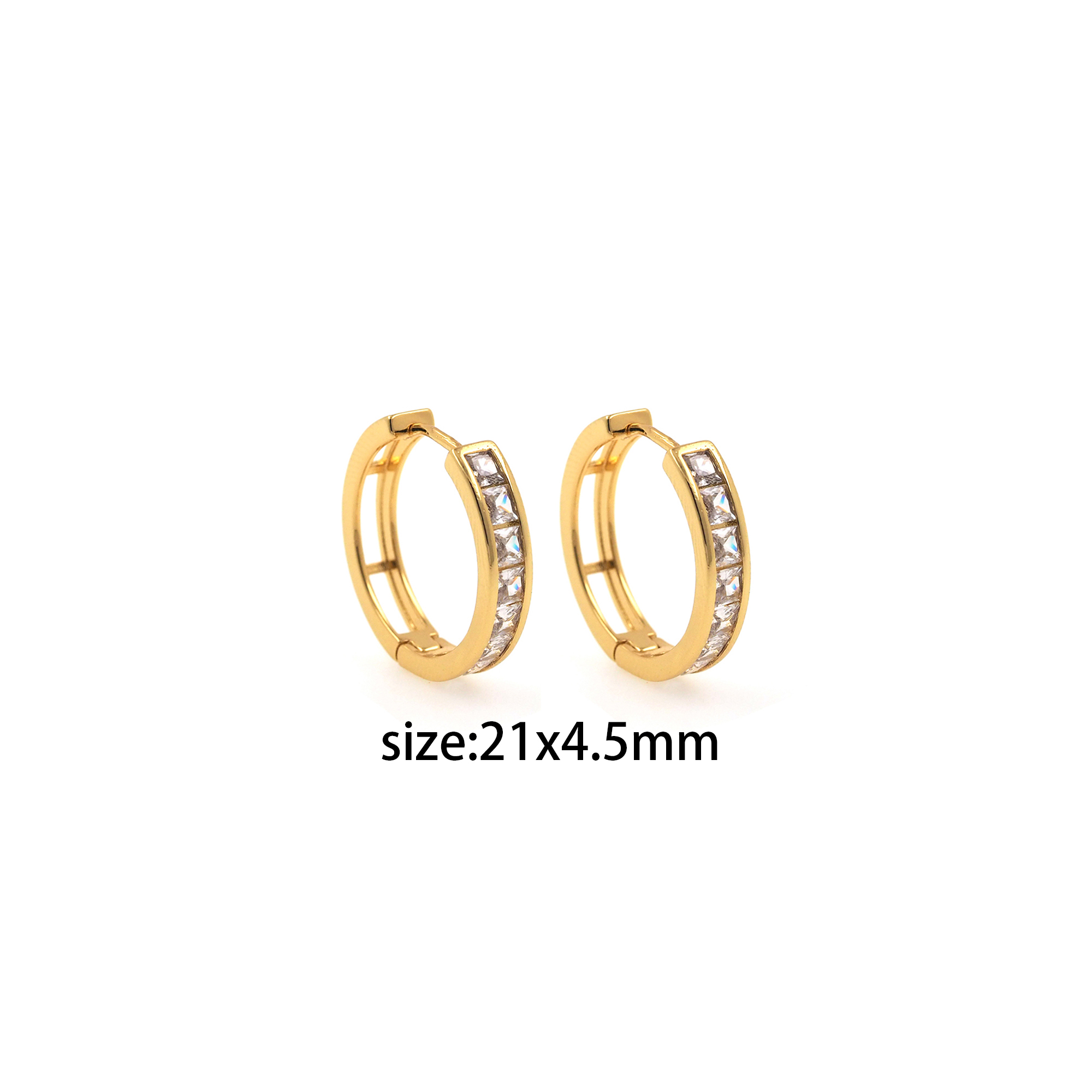18K Gold Filled Round Hoop Earrings,Dainty Zirconia Earrings,Gold Hoops,Dainty CZ Hoops Huggie