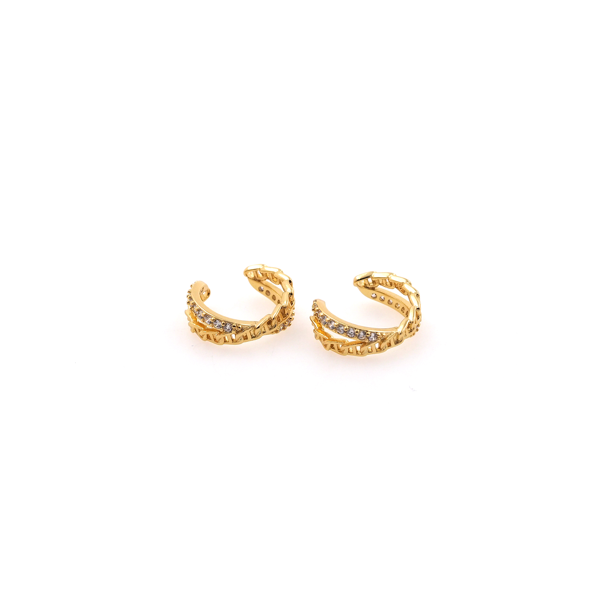 18K Gold Filled Ear Clip Earrings,CZ Ear Clips,Clip on Earrings,Minimalist Ear Cuff