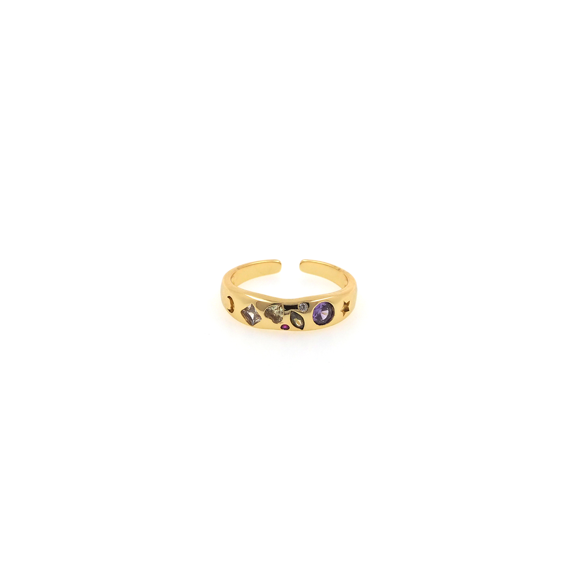18K Gold Filled CZ Ring,Minimalist Ring,Dainty Zirconia Ring,Open Ring,Adjustable Ring