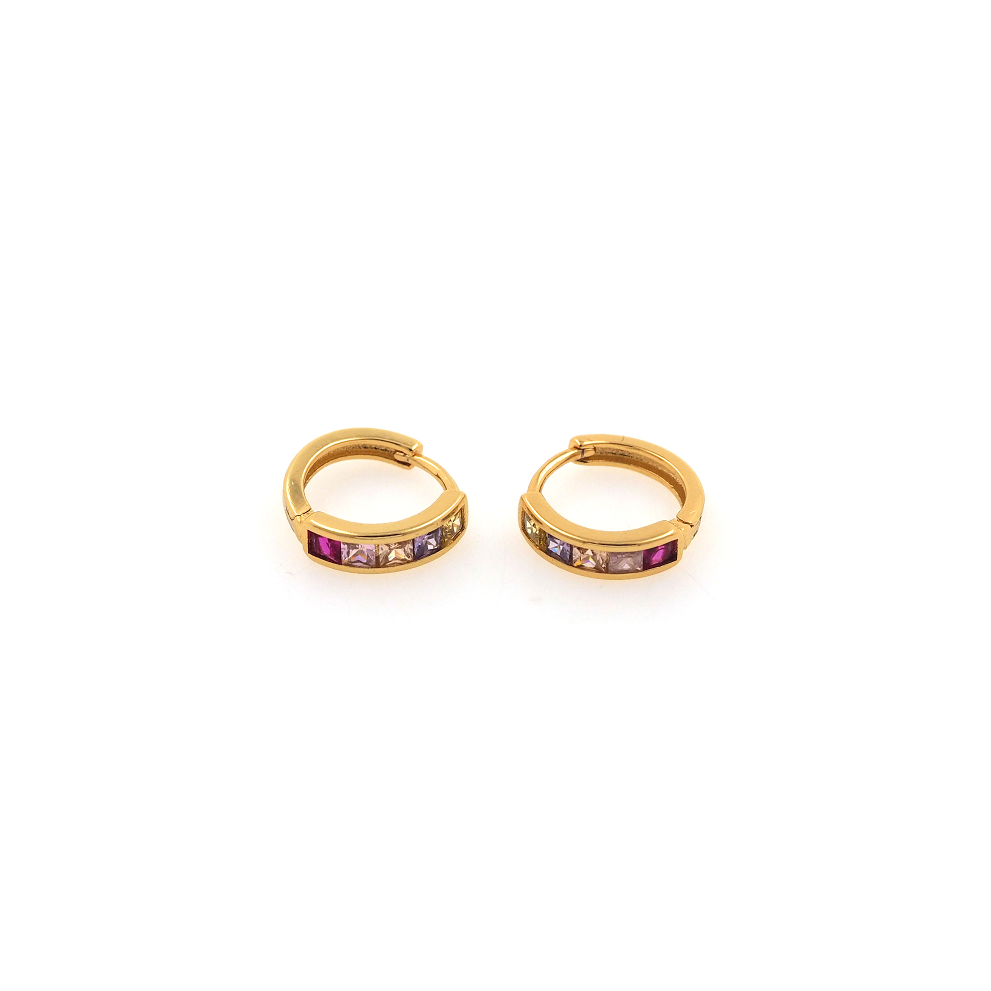 18K Gold Filled Round CZ Hoop Earrings,Dainty Zirconia Earrings,Gold Hoops,Dainty CZ Hoops Huggie