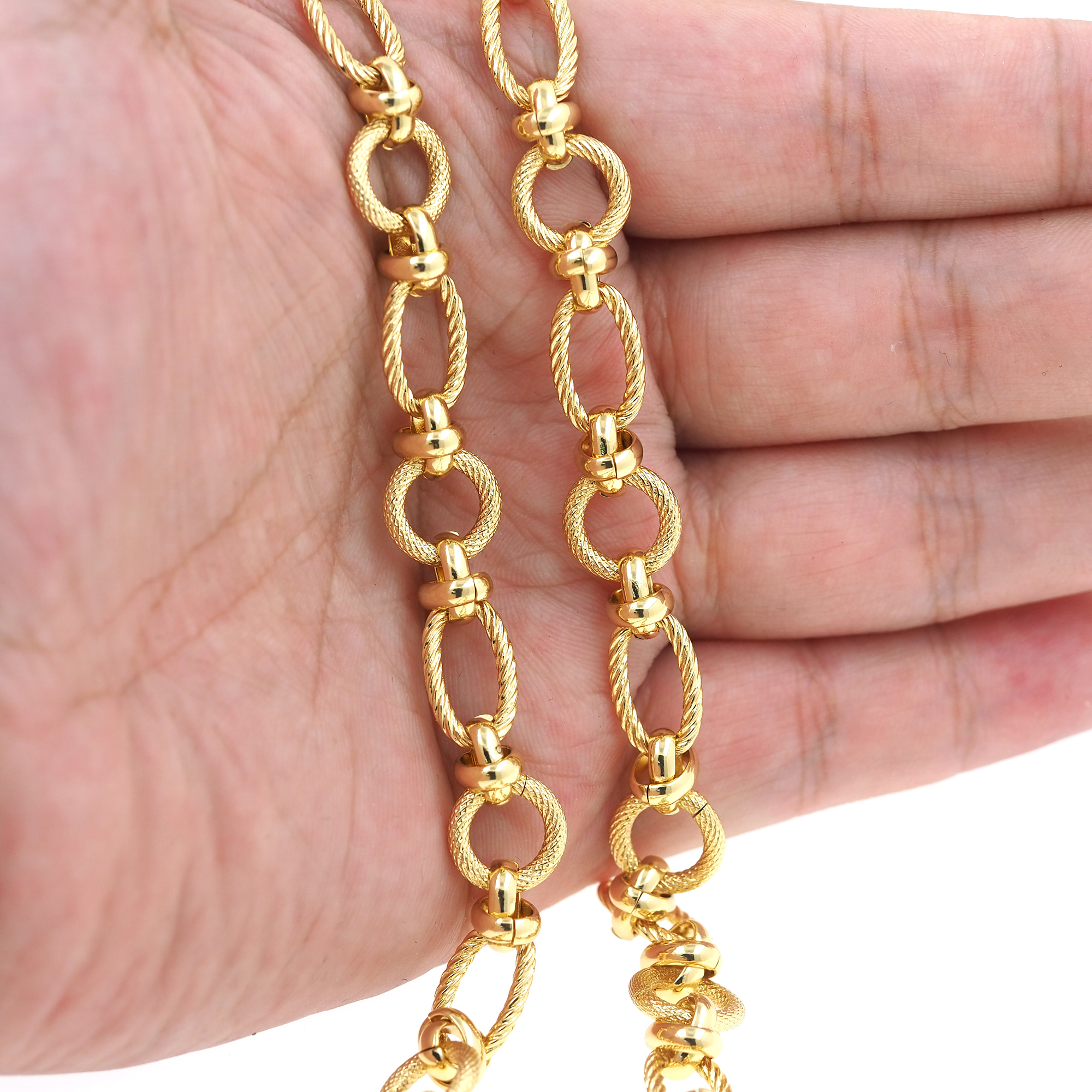 18K Gold Filled Cable Chain Necklace,Oval Chain,Dainty Thin Link Chain,Gold Twist Chain Necklace for Women DIY Jewelry Making Supply