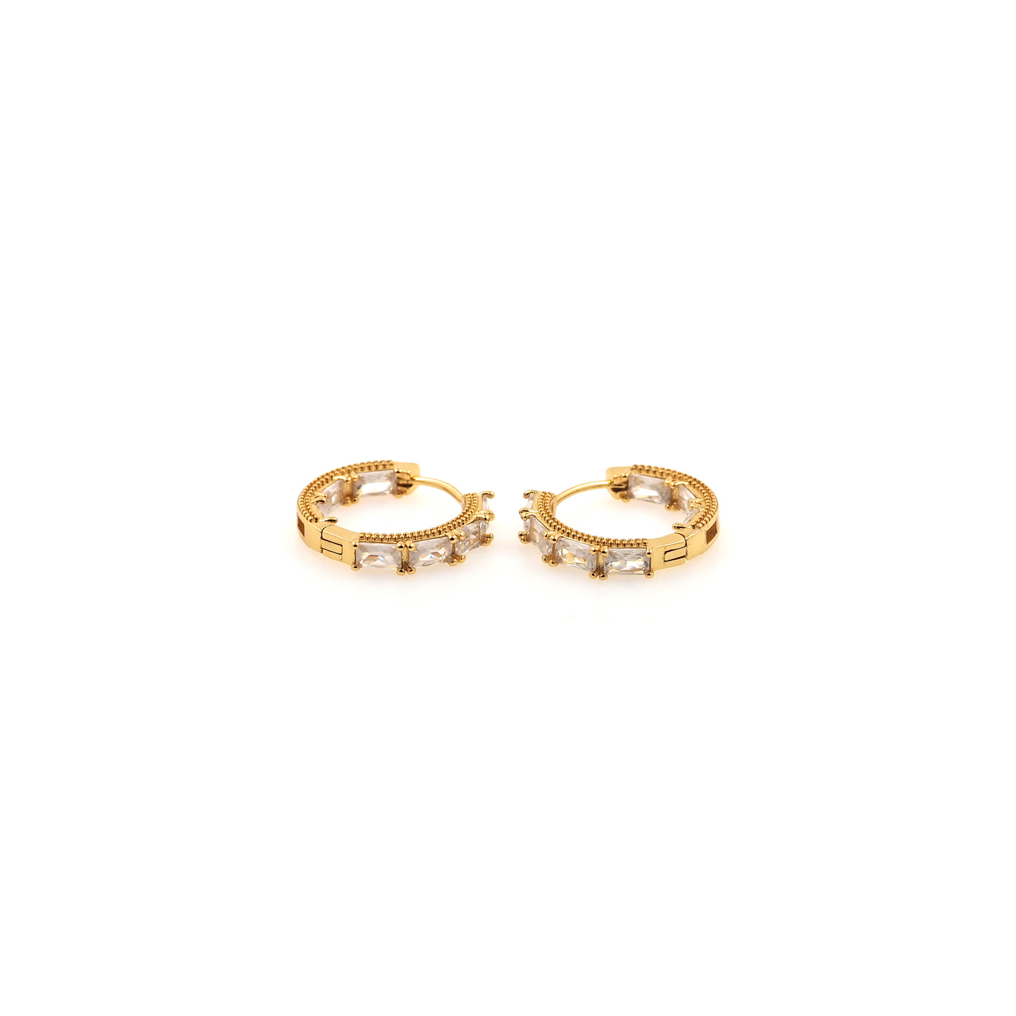 18K Gold Filled Round Hoop Earrings,Dainty Zirconia Earrings,Gold Hoops,Dainty CZ Hoops Huggie